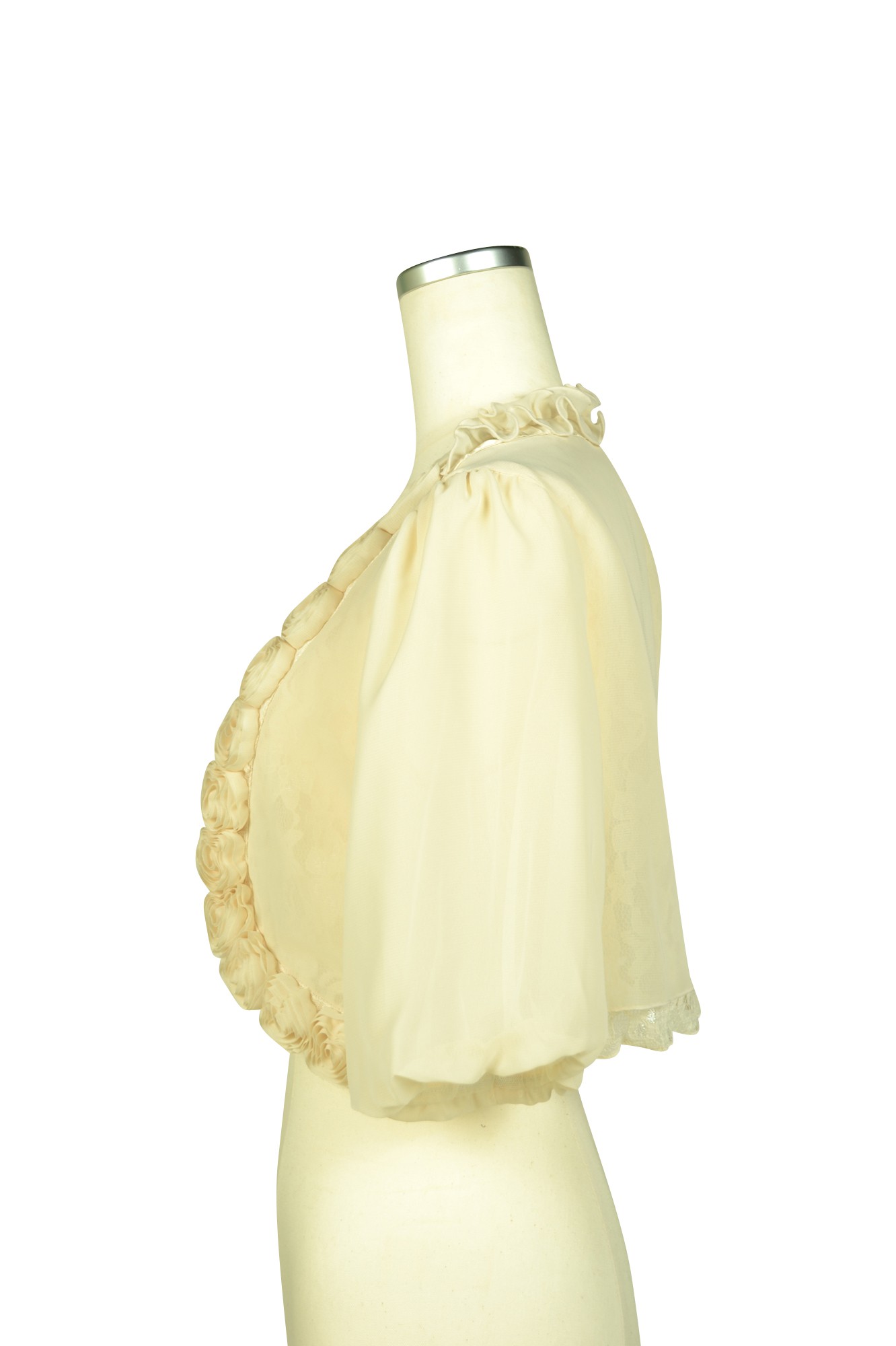 バラモチーフベージュボレロ