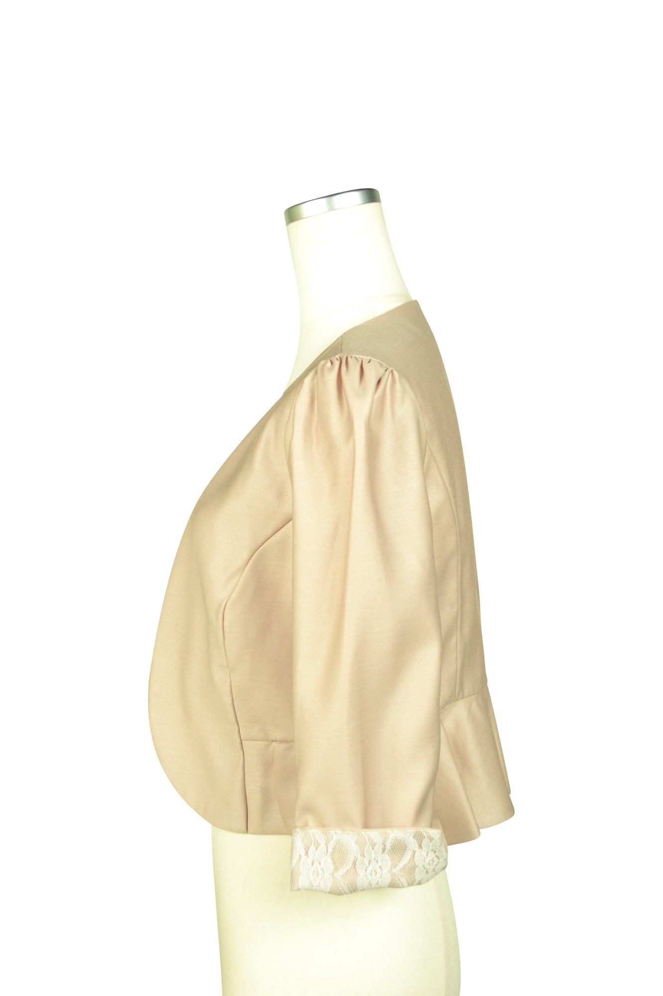 アプリコットベージュレースジャケット