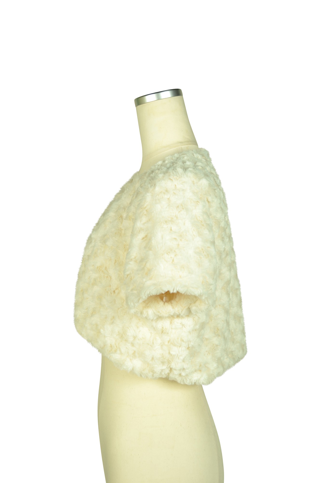 フェイクファーガーリーアイボリーボレロ