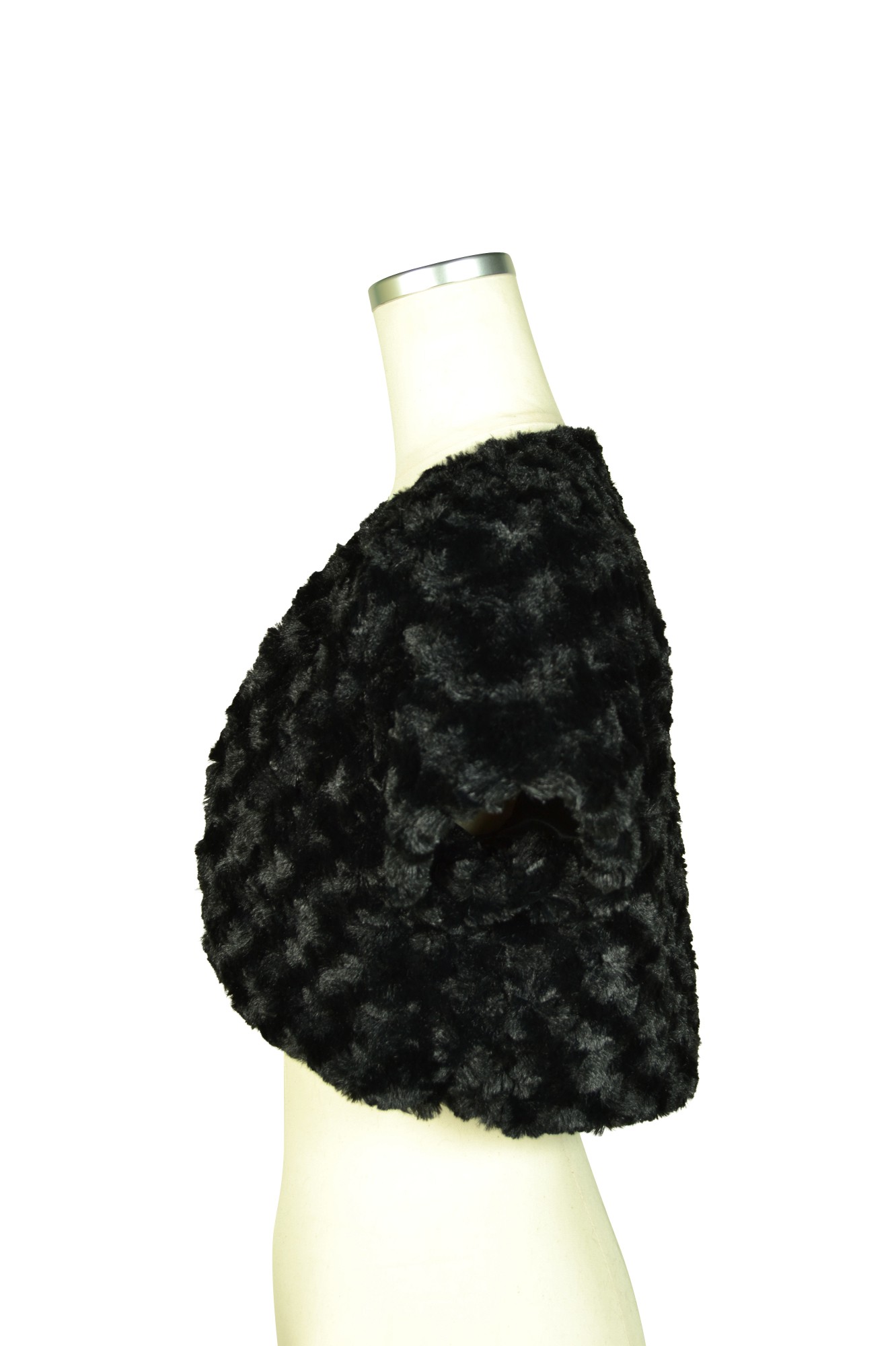 フェイクファーガーリーブラックボレロ