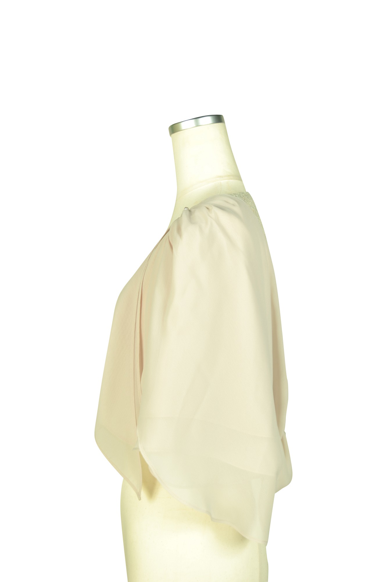 ラッフル袖クリスタルグレージュボレロ