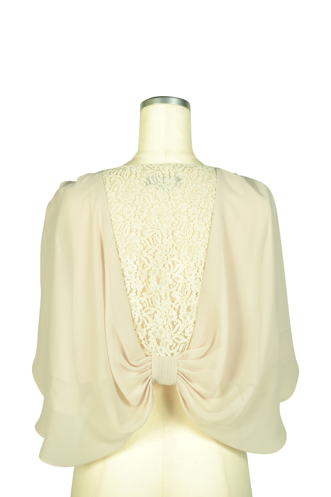 ラッフル袖クリスタルグレージュボレロ