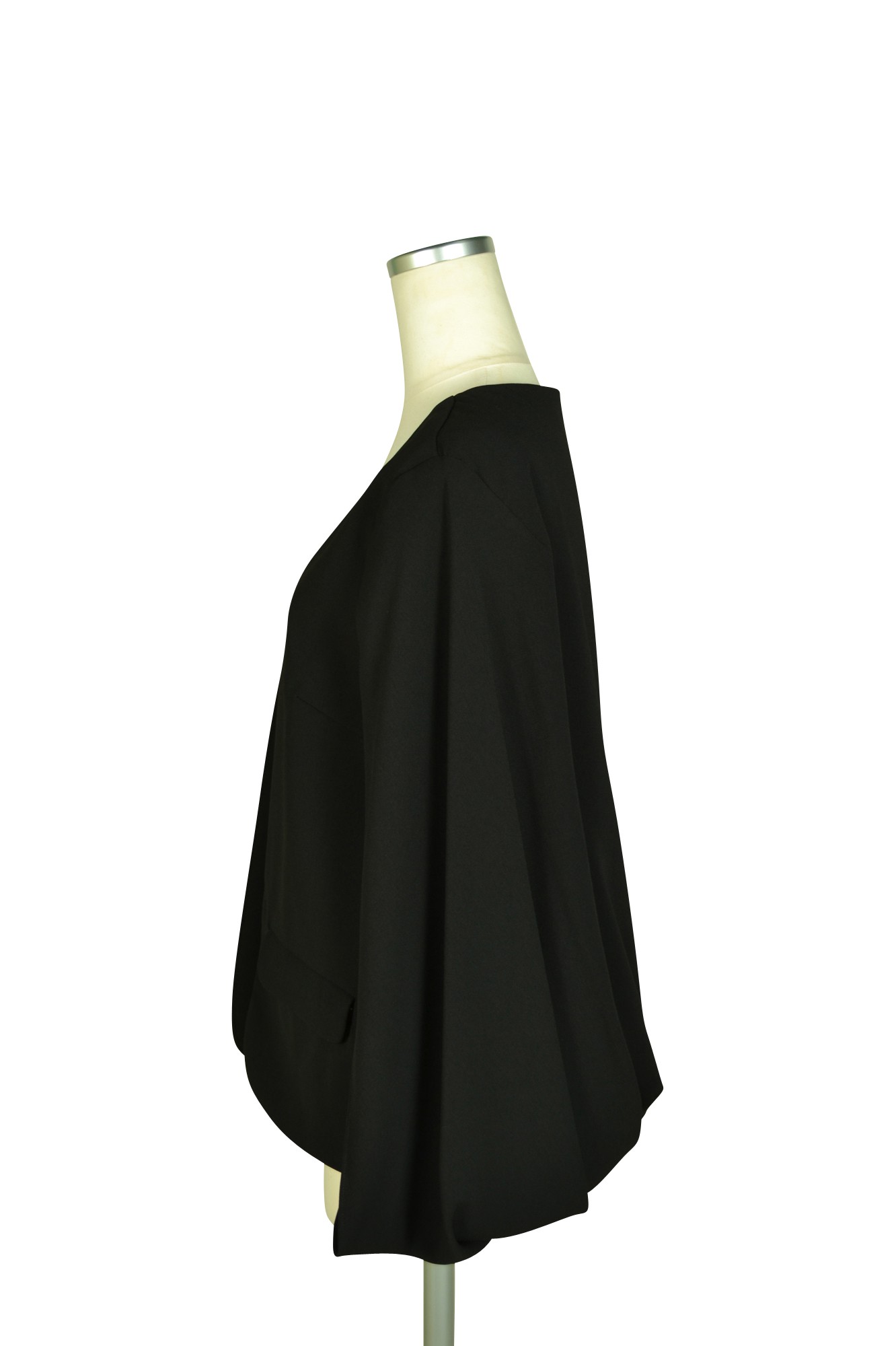 ケープ袖ブラックジャケット