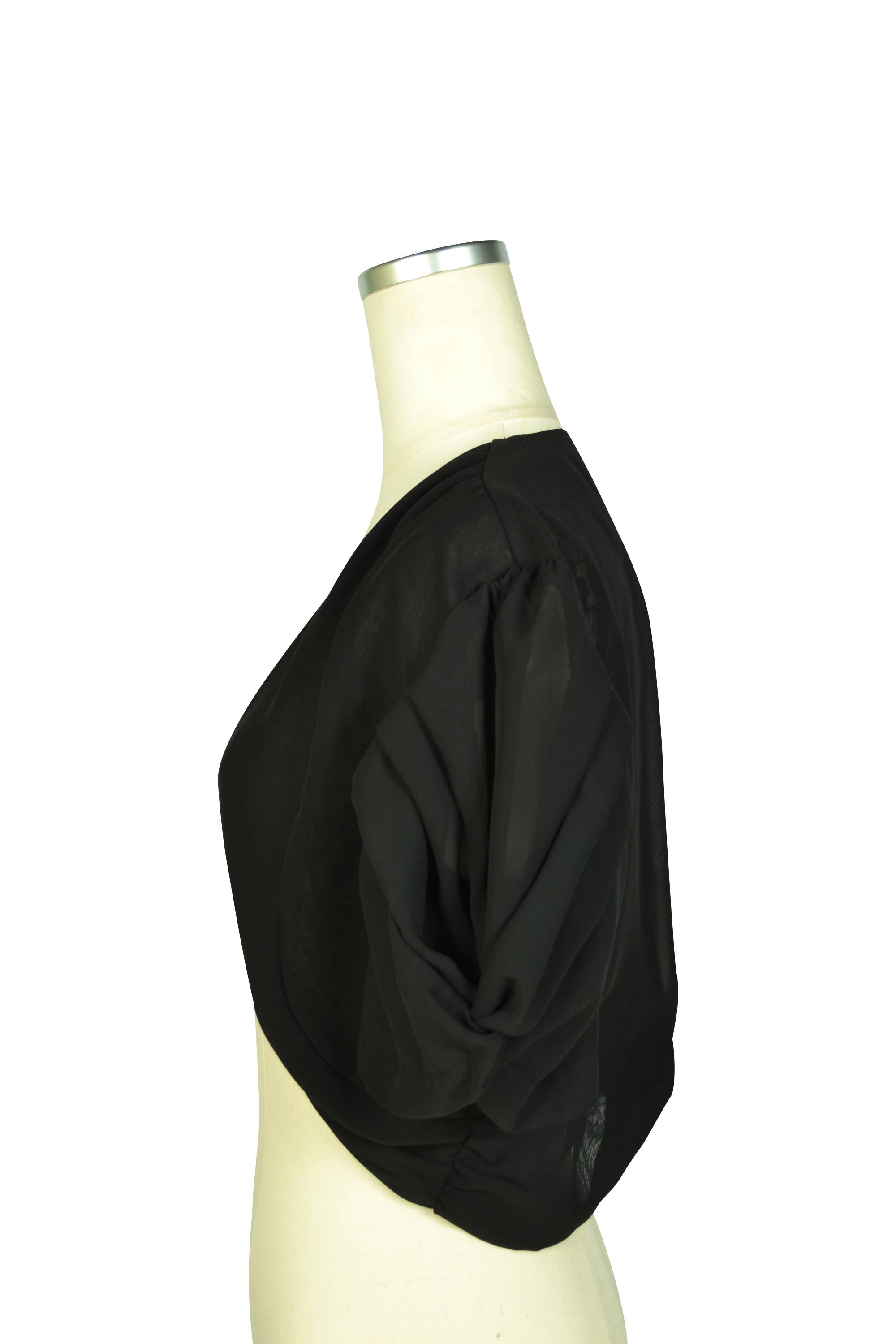 袖タックフェミニンブラックボレロ