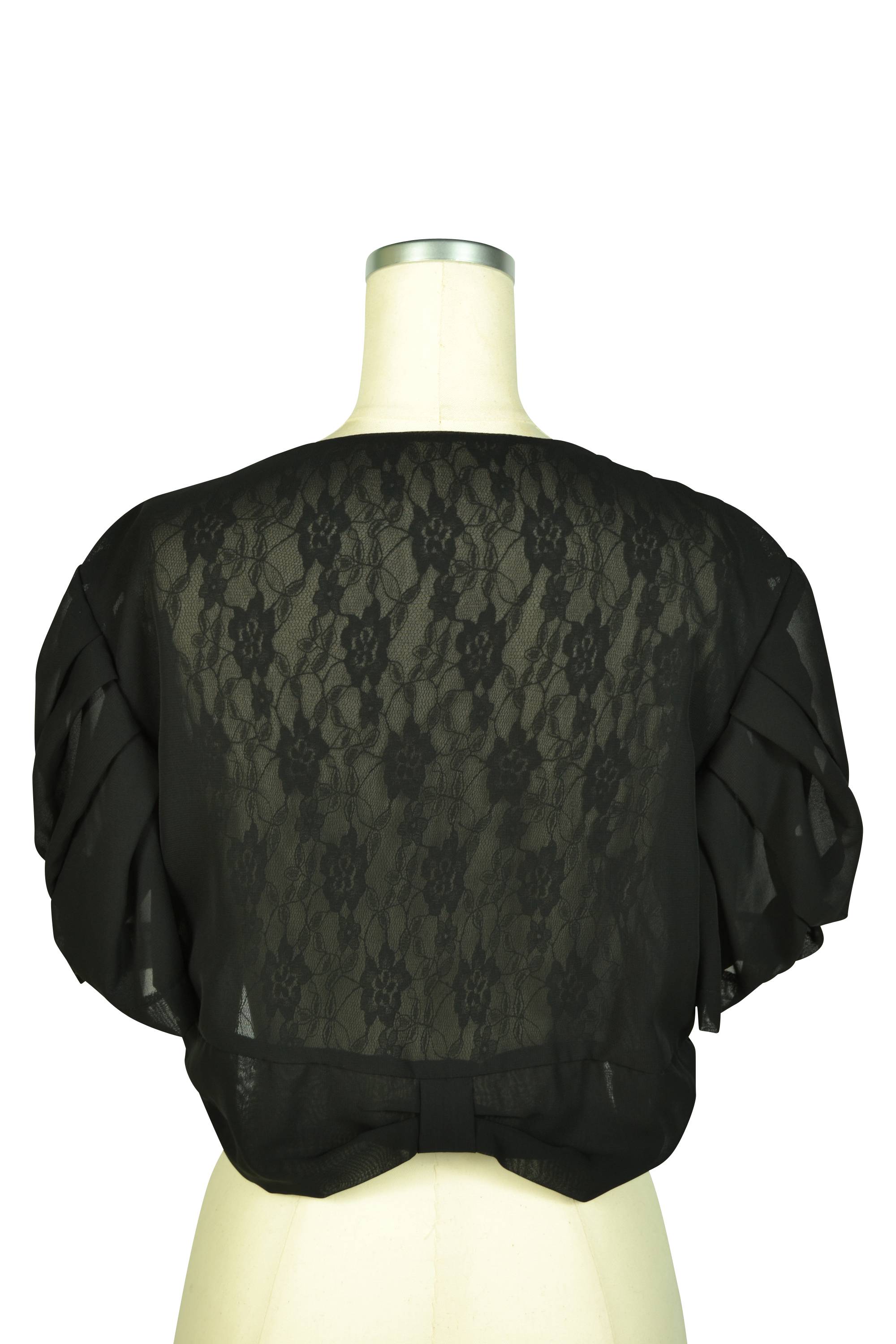 袖タックフェミニンブラックボレロ