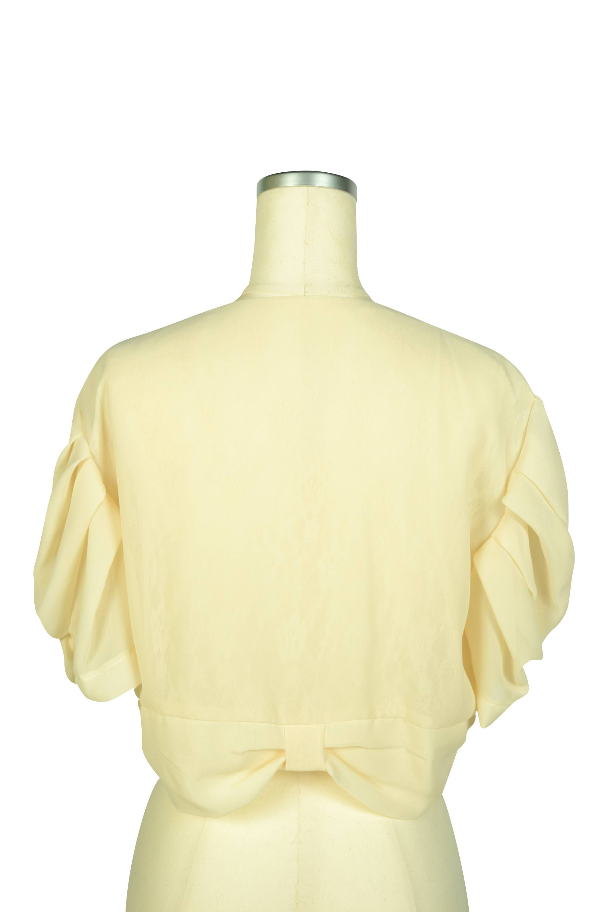 袖タックフェミニンアイボリーボレロ