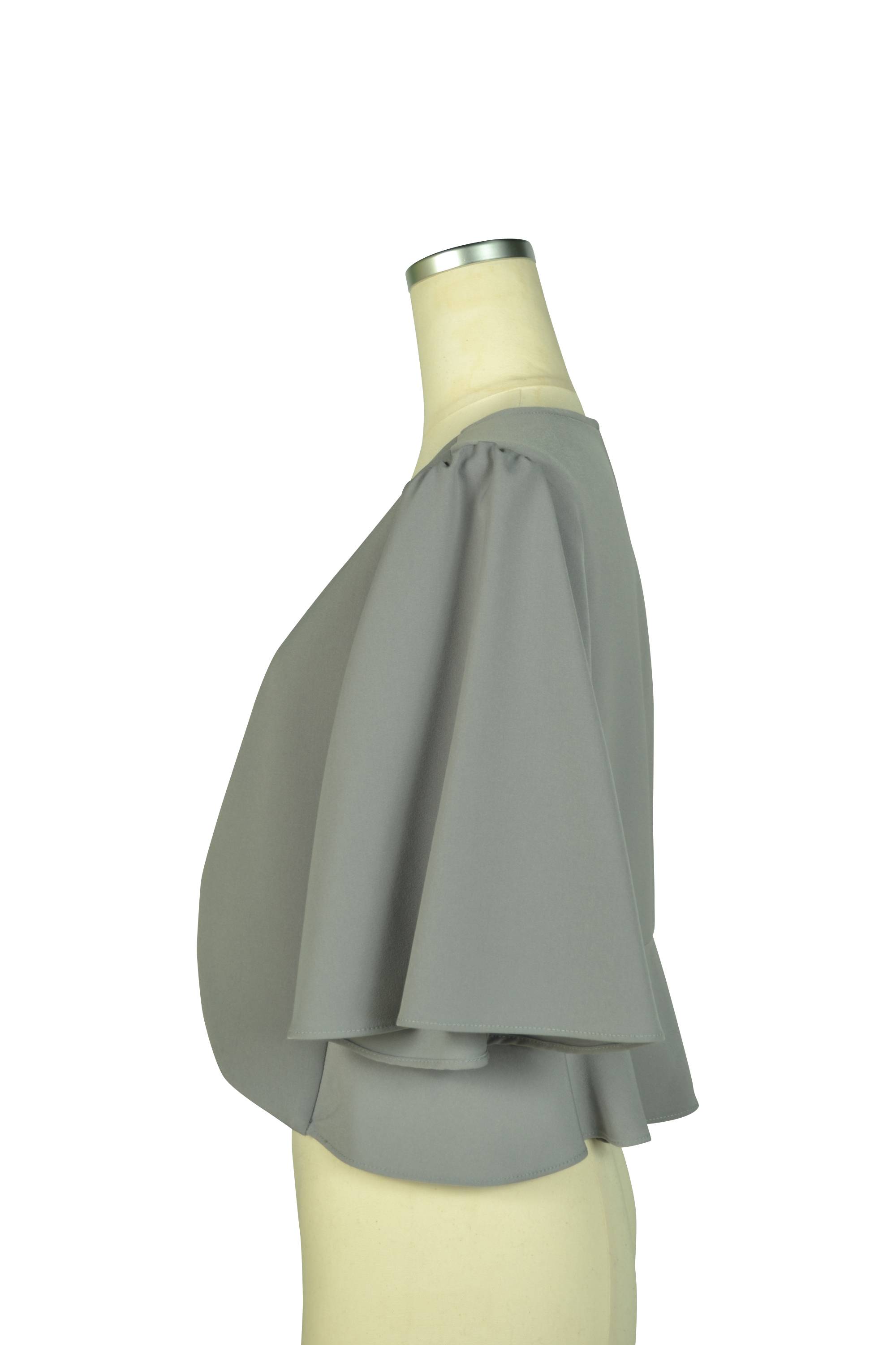 袖フレアグレーボレロ