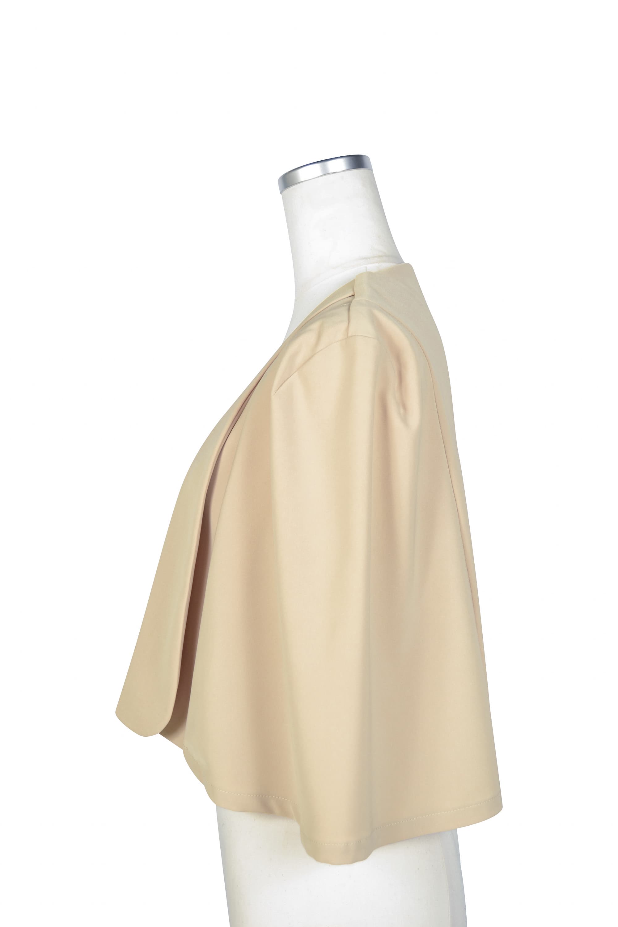 シンプルケープ袖ベージュジャケット