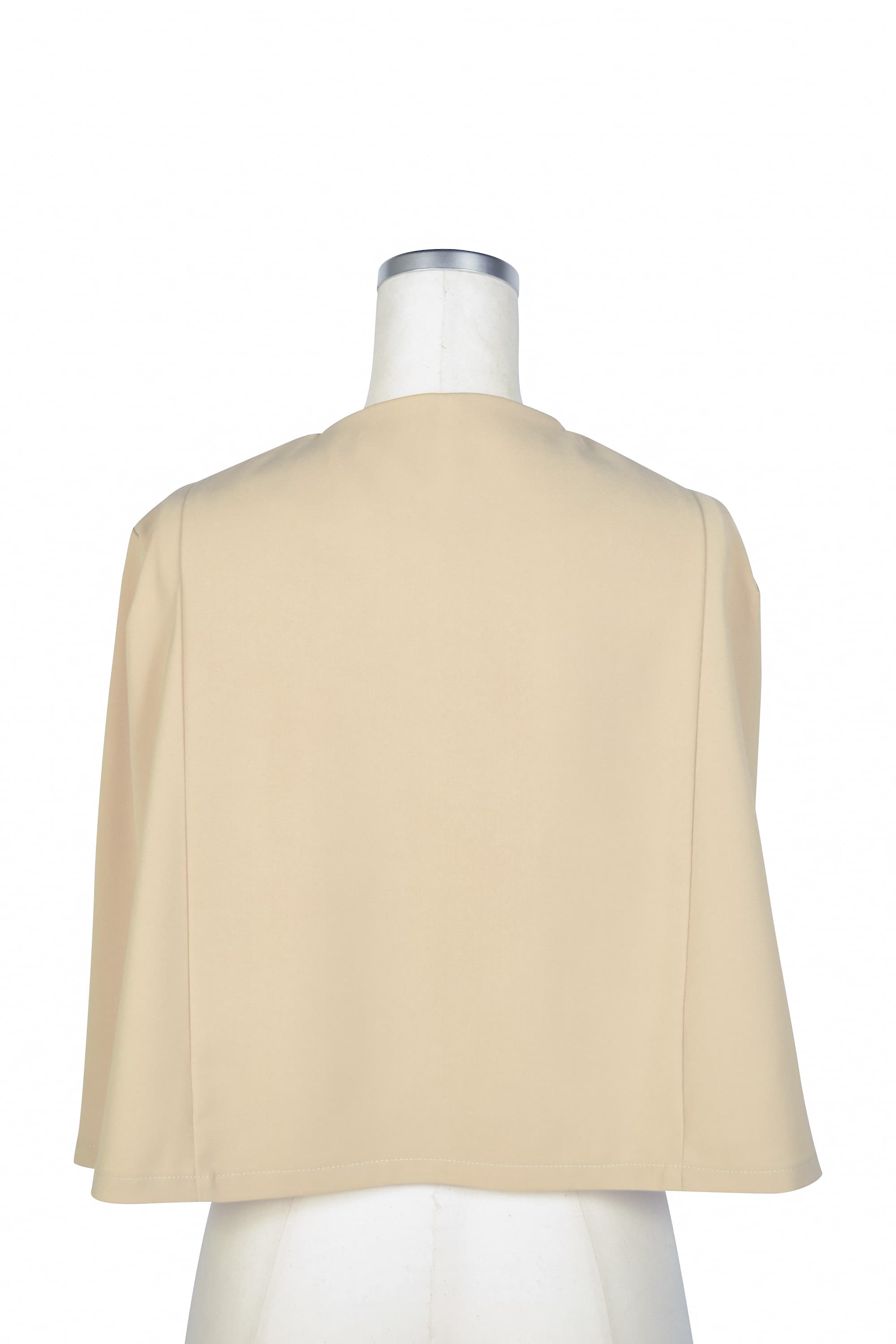 シンプルケープ袖ベージュジャケット