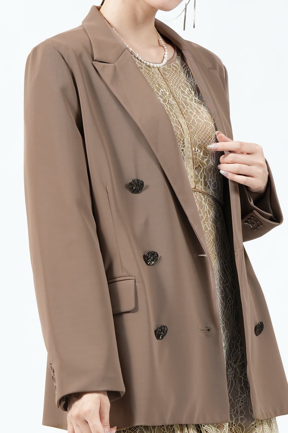 新品✨ シャルレ L-LL モカ 大人フーディージャケット EL713 大人