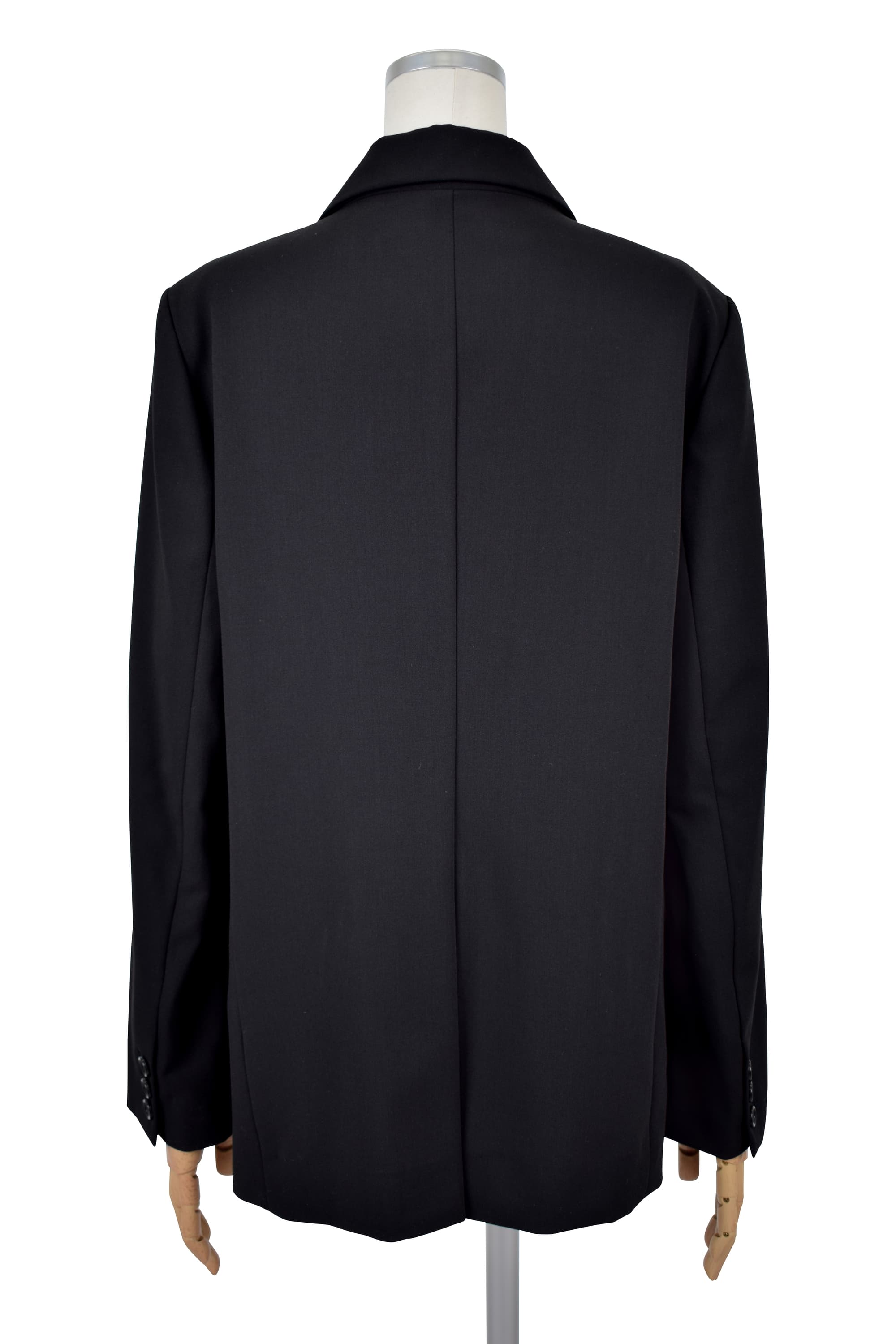 ピークドラペルブラックジャケット