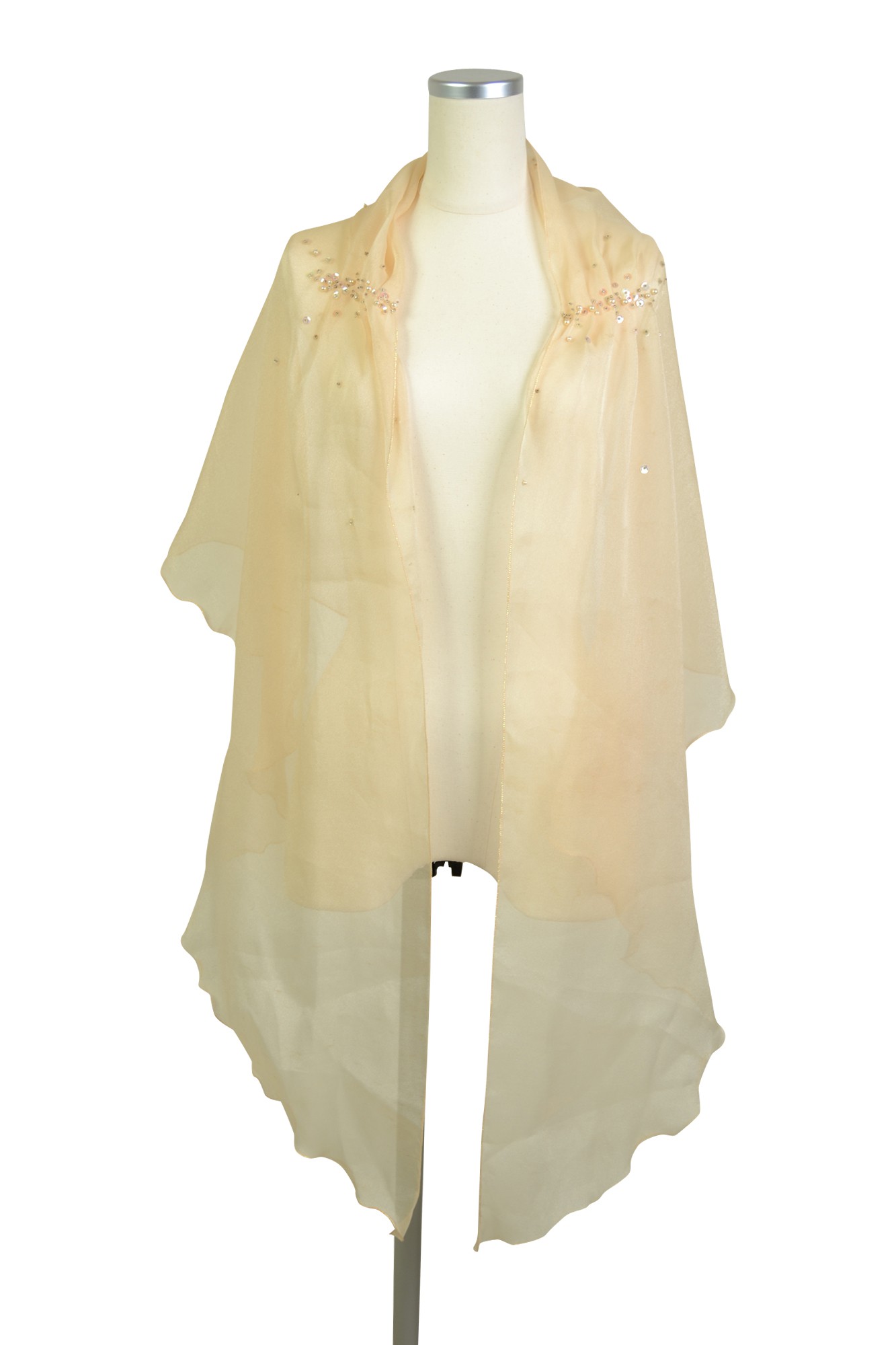 スパンコール付きクリームショール