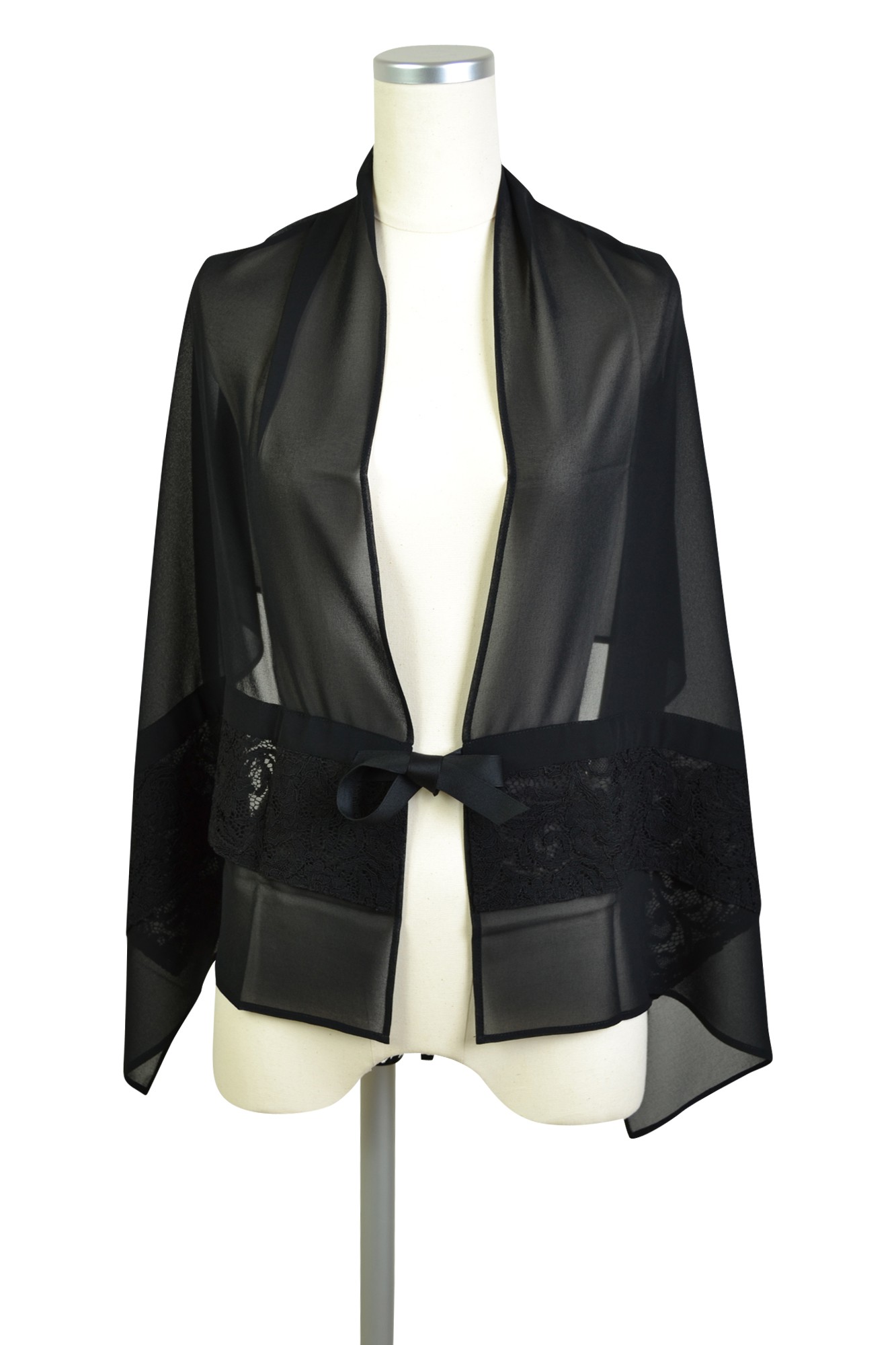 ブラックレース柄付きショール