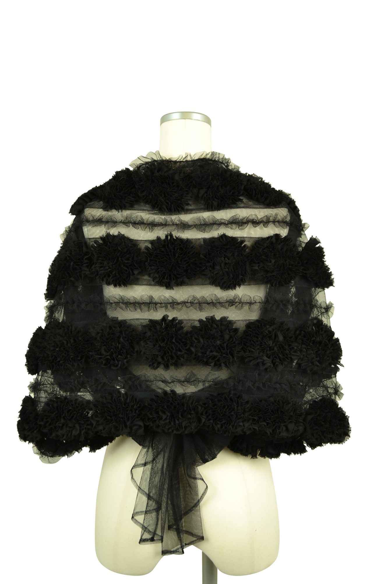 ローズモチーフブラックーショール