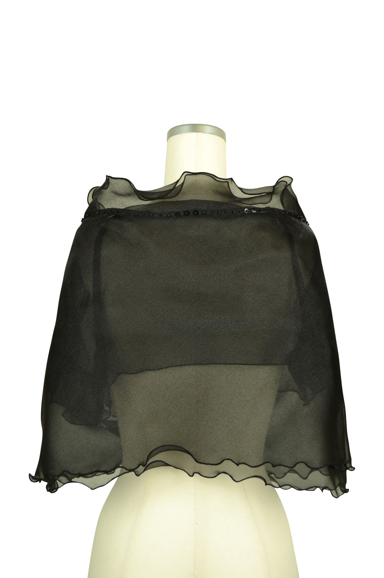 ボレロ風ブラックオーガンジーストール