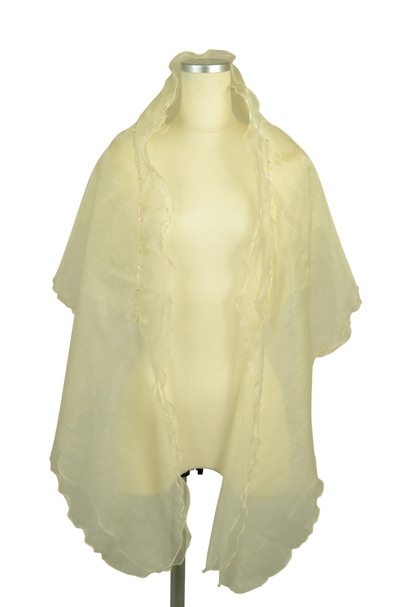 ボレロ風アイボリーオーガンジーストール