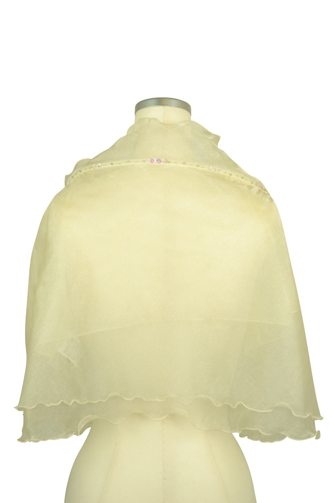 ボレロ風アイボリーオーガンジーストール