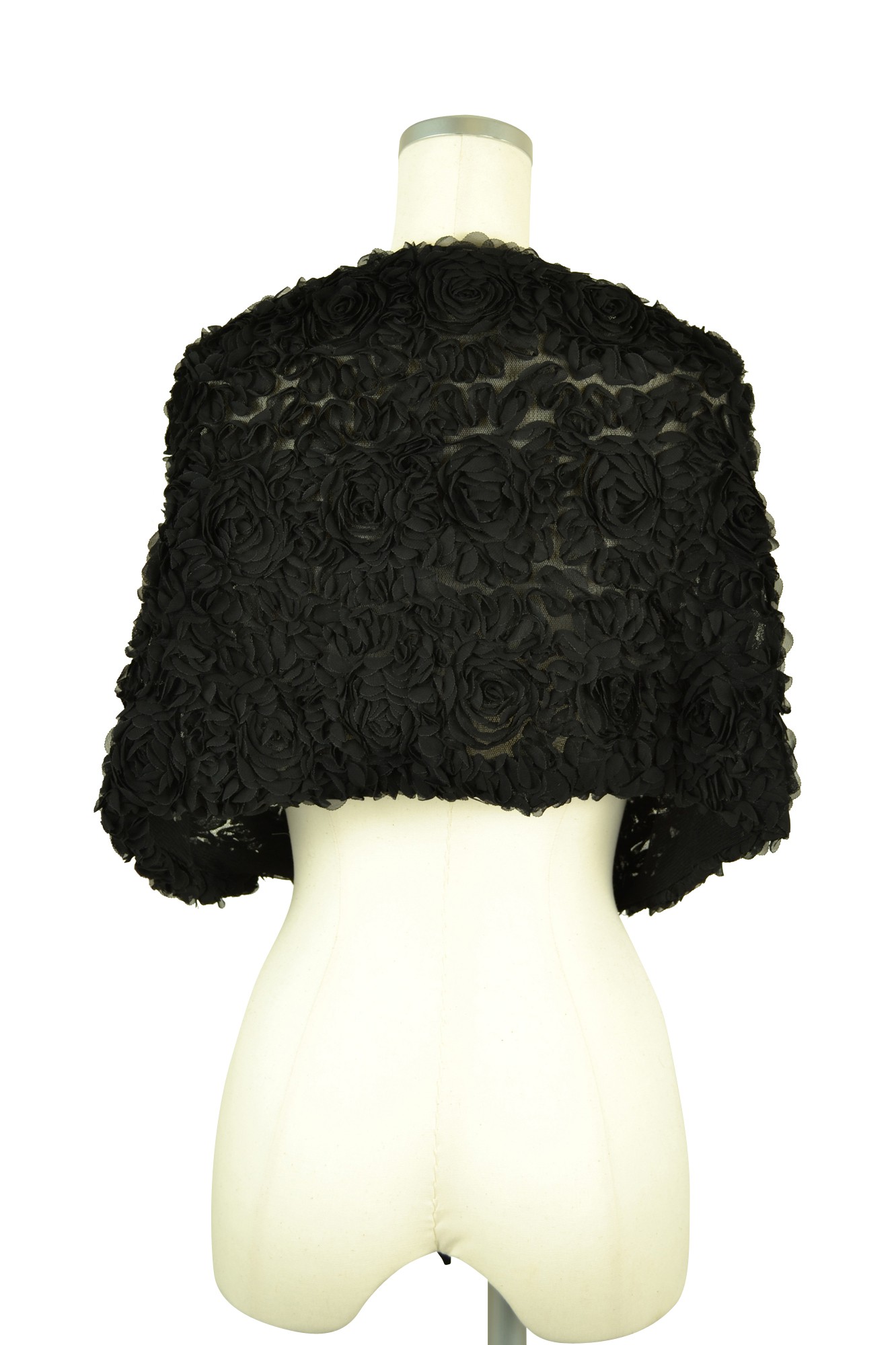 フラワーモチーフブラックショール