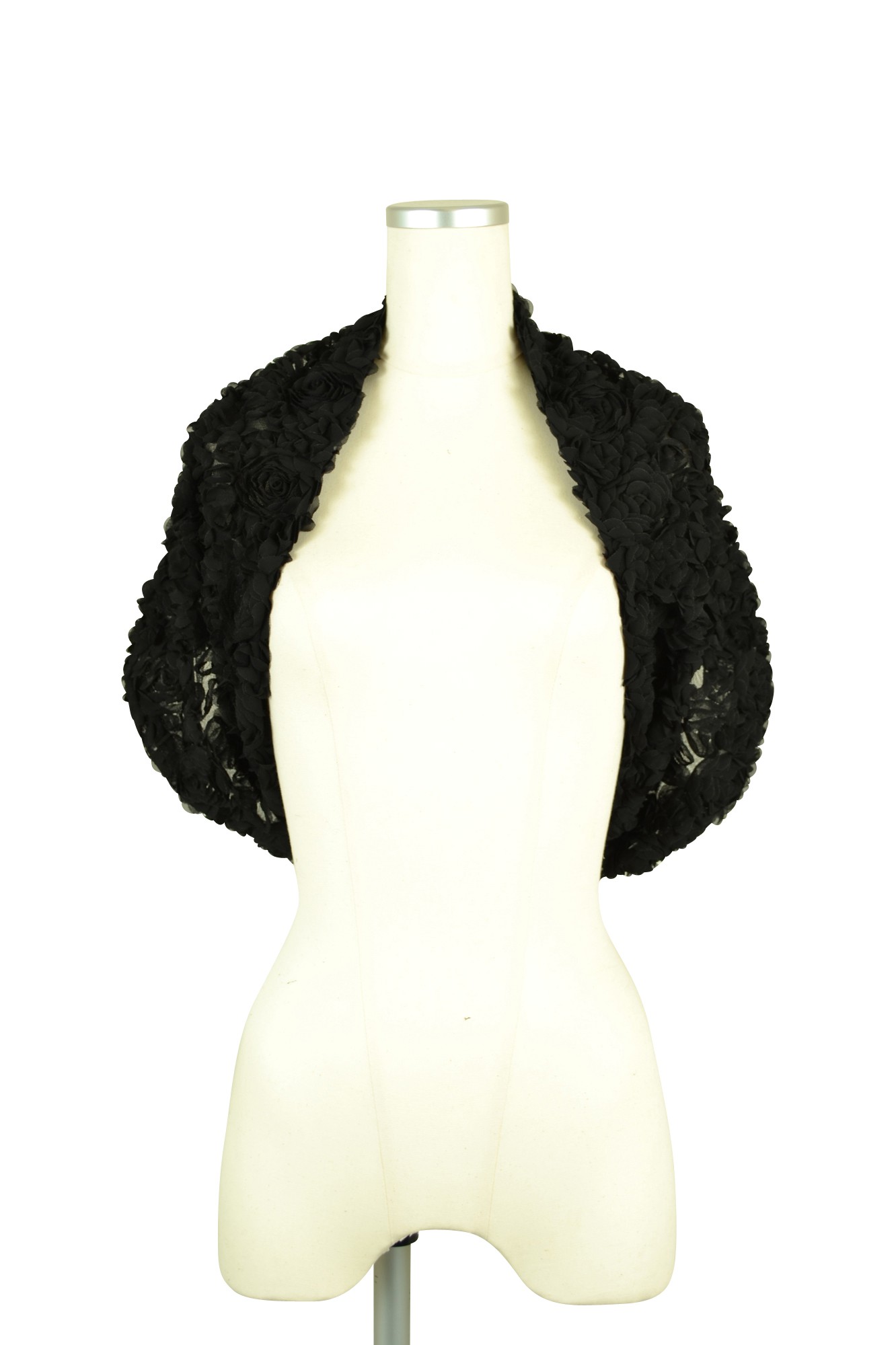 フラワーモチーフブラックショール