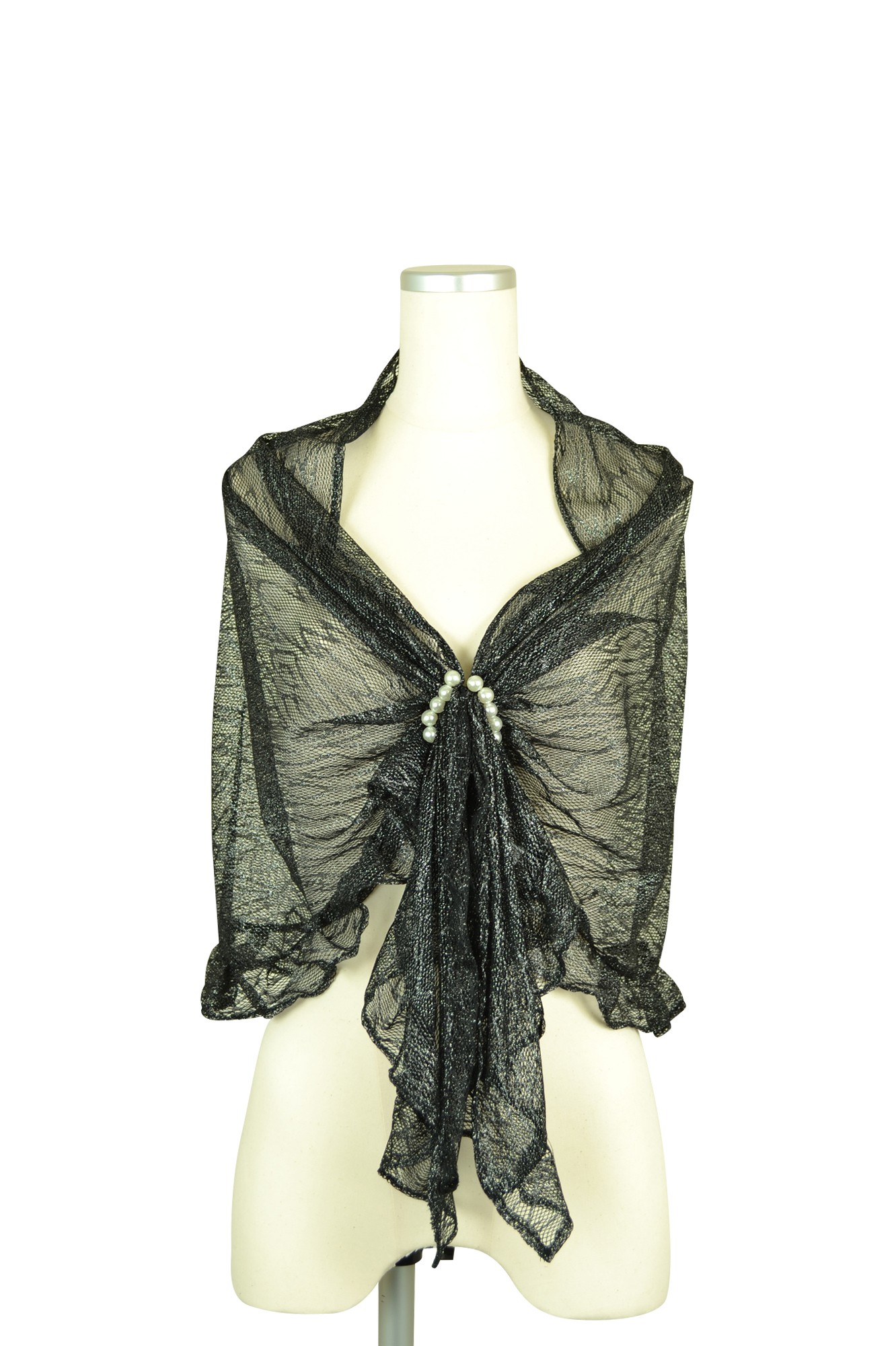 MARGE]Lace embroidery collar黒チュールショール MARGE]Lace