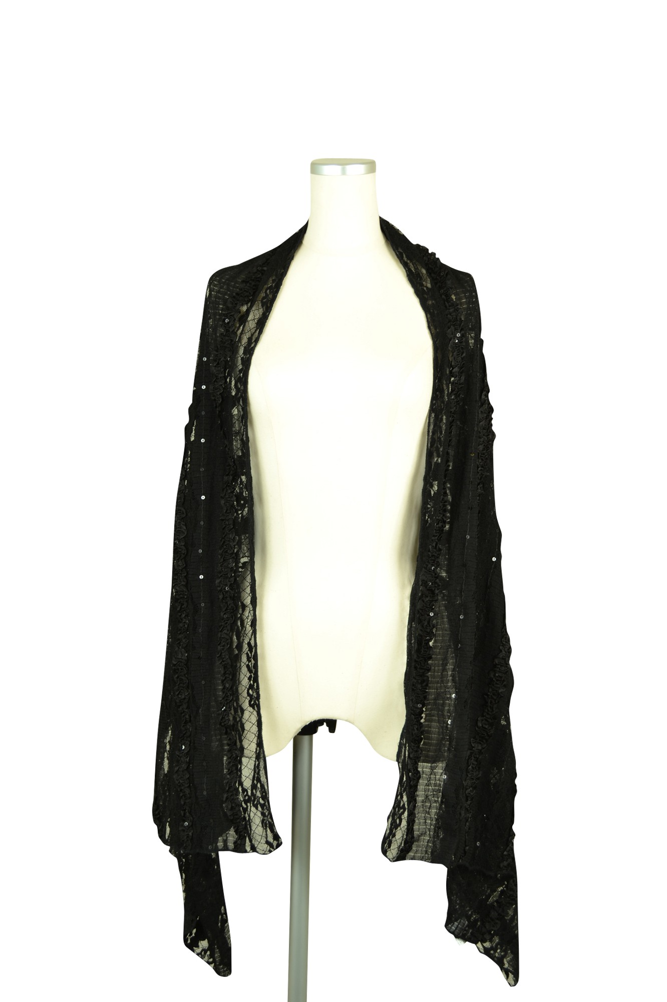 レース装飾ブラックショール