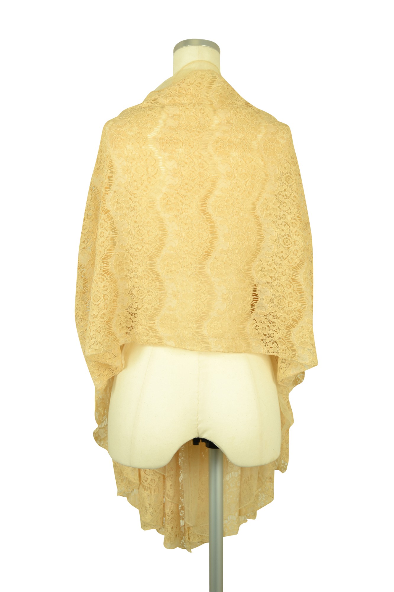 華やかレースクリームショール