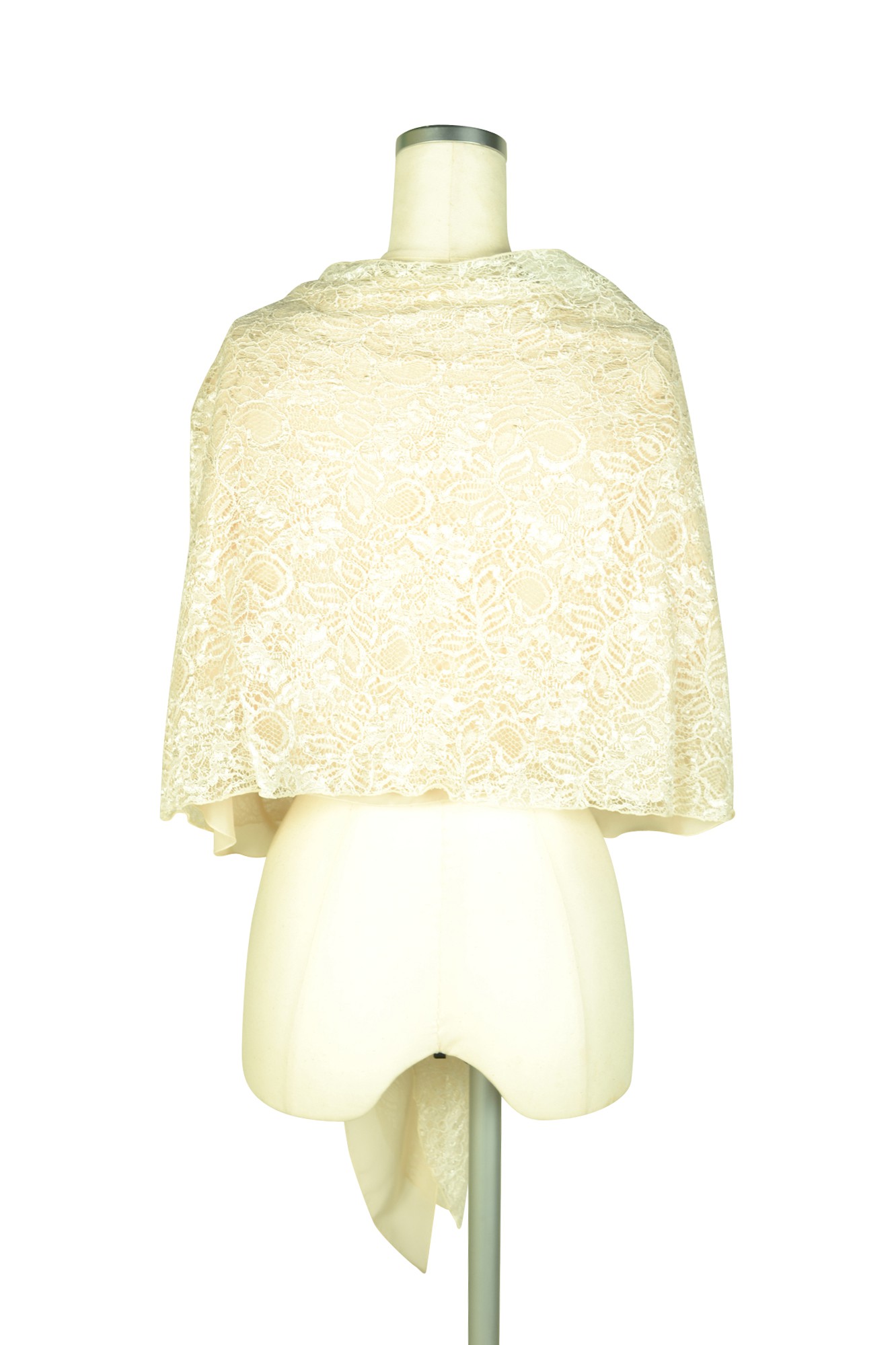 ボレロスタイルレースアイボリーショール