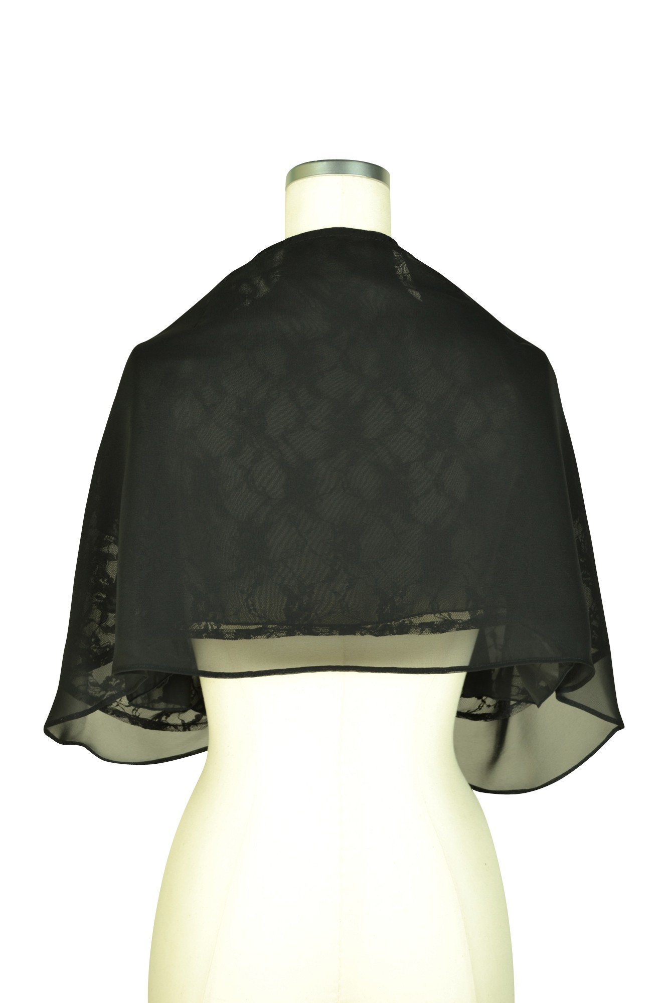 ボレロスタイルフラワーブラックショール