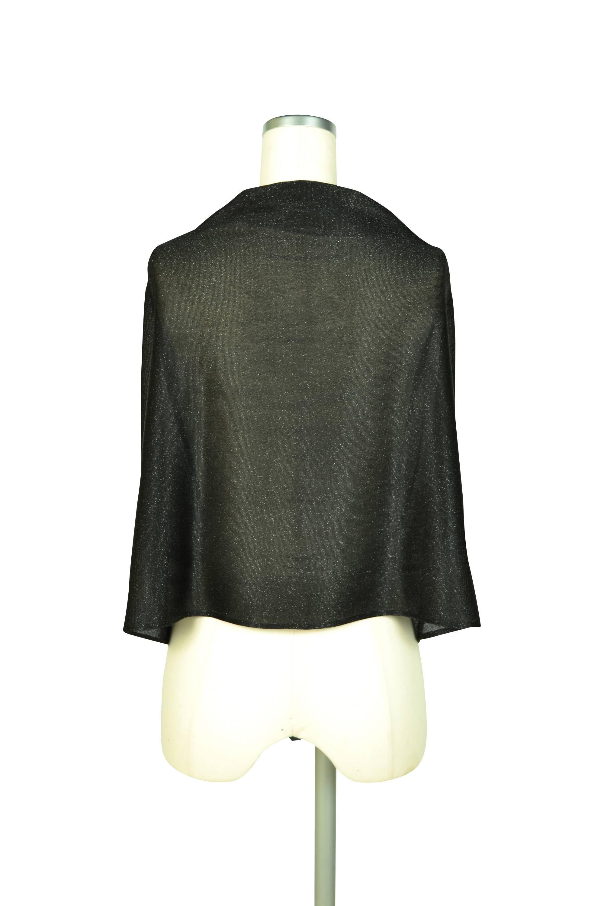 パール留め具ラメブラックショール