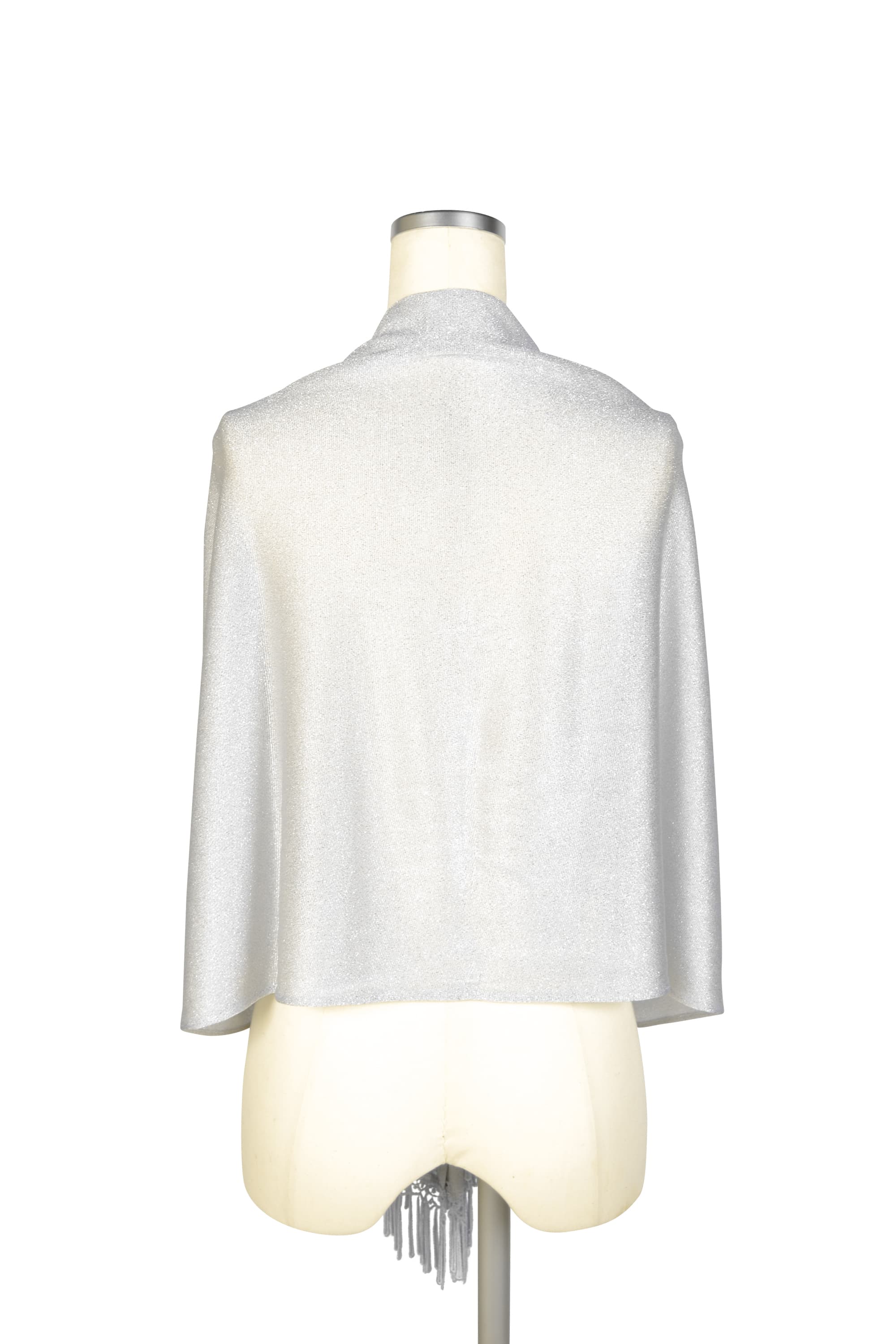 パール留め具ラメシルバーグレーショール