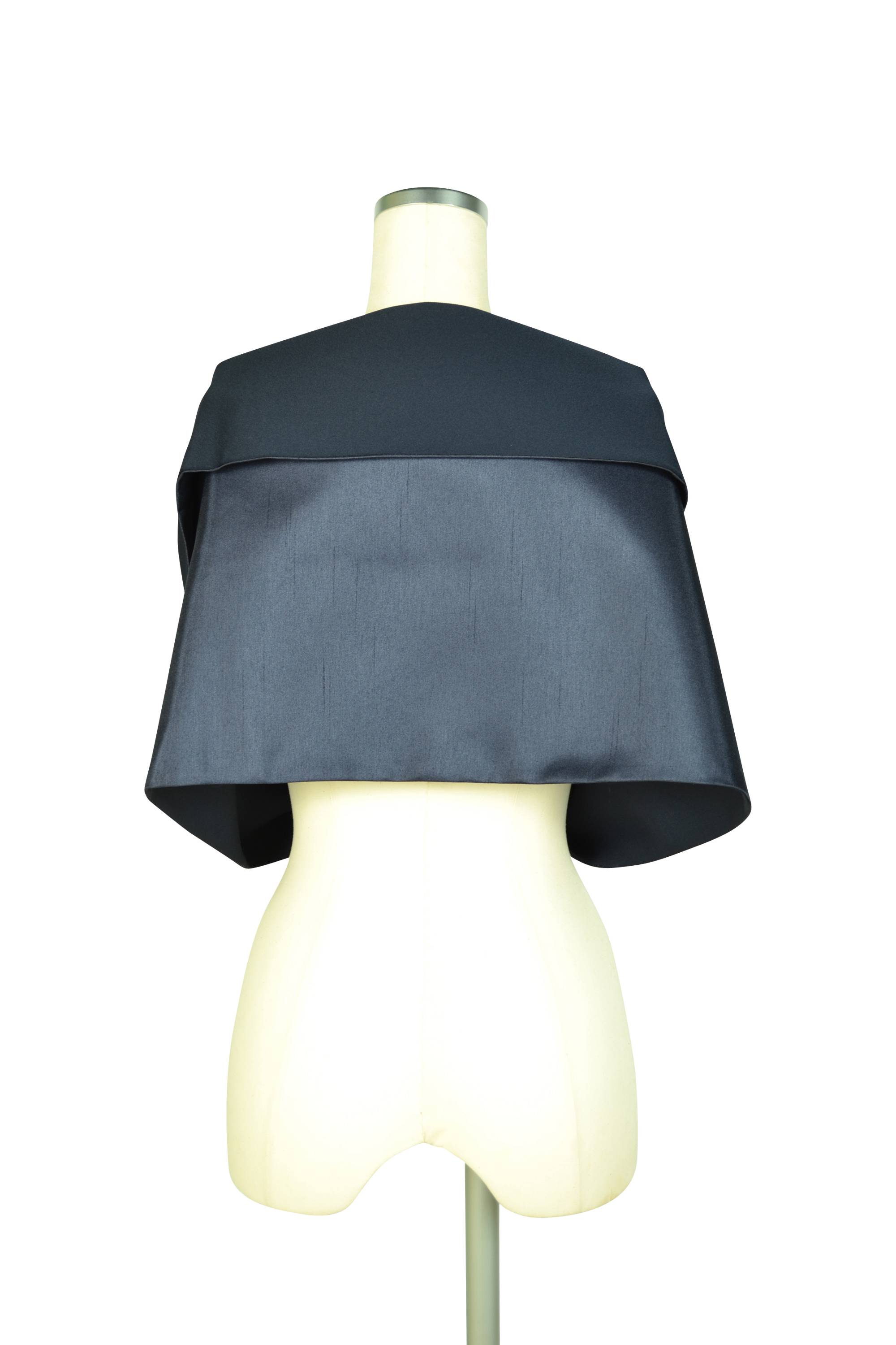 2Way異素材ネイビーショール