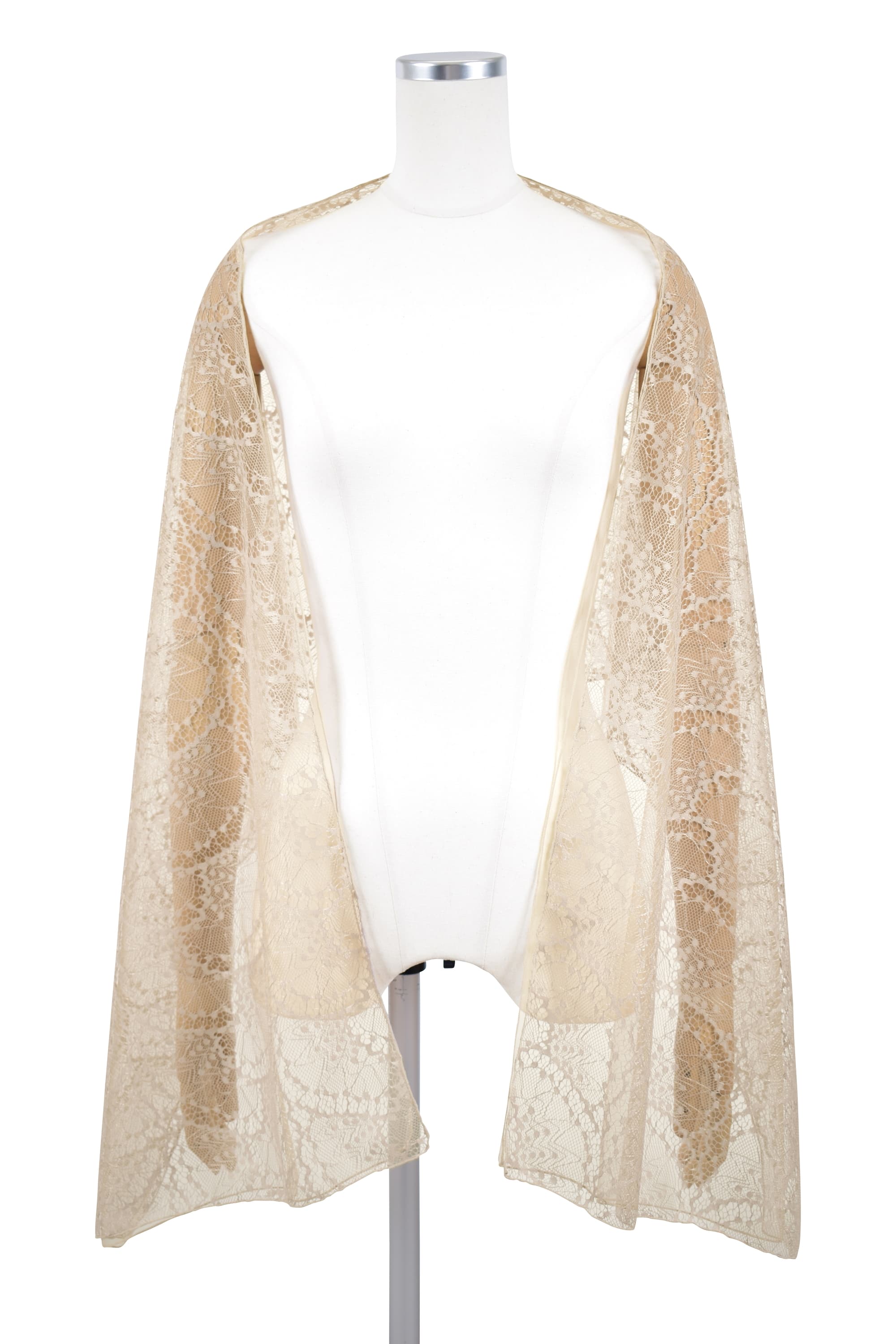 レイヤード扇柄ベージュショール