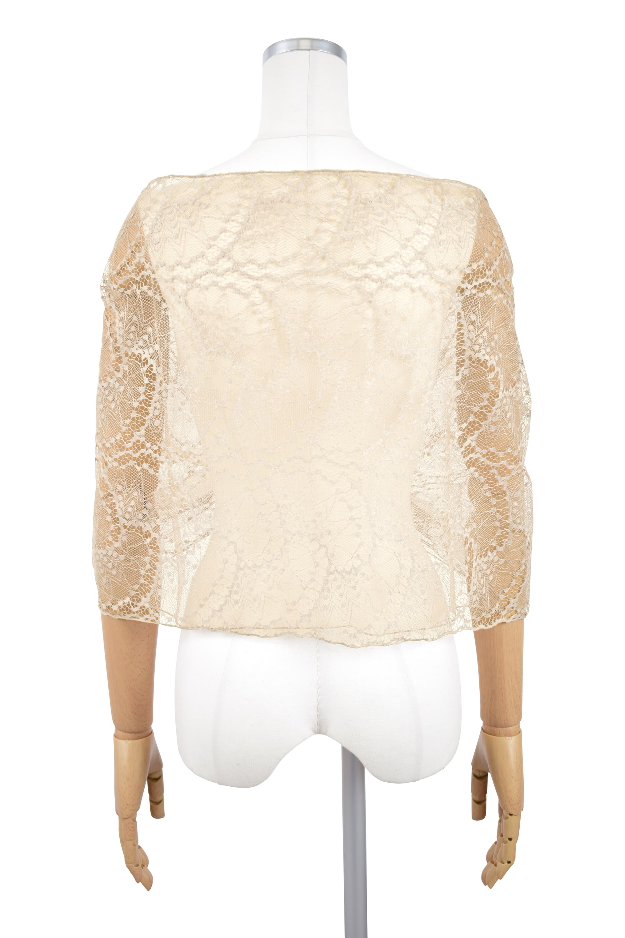 レイヤード扇柄ベージュショール