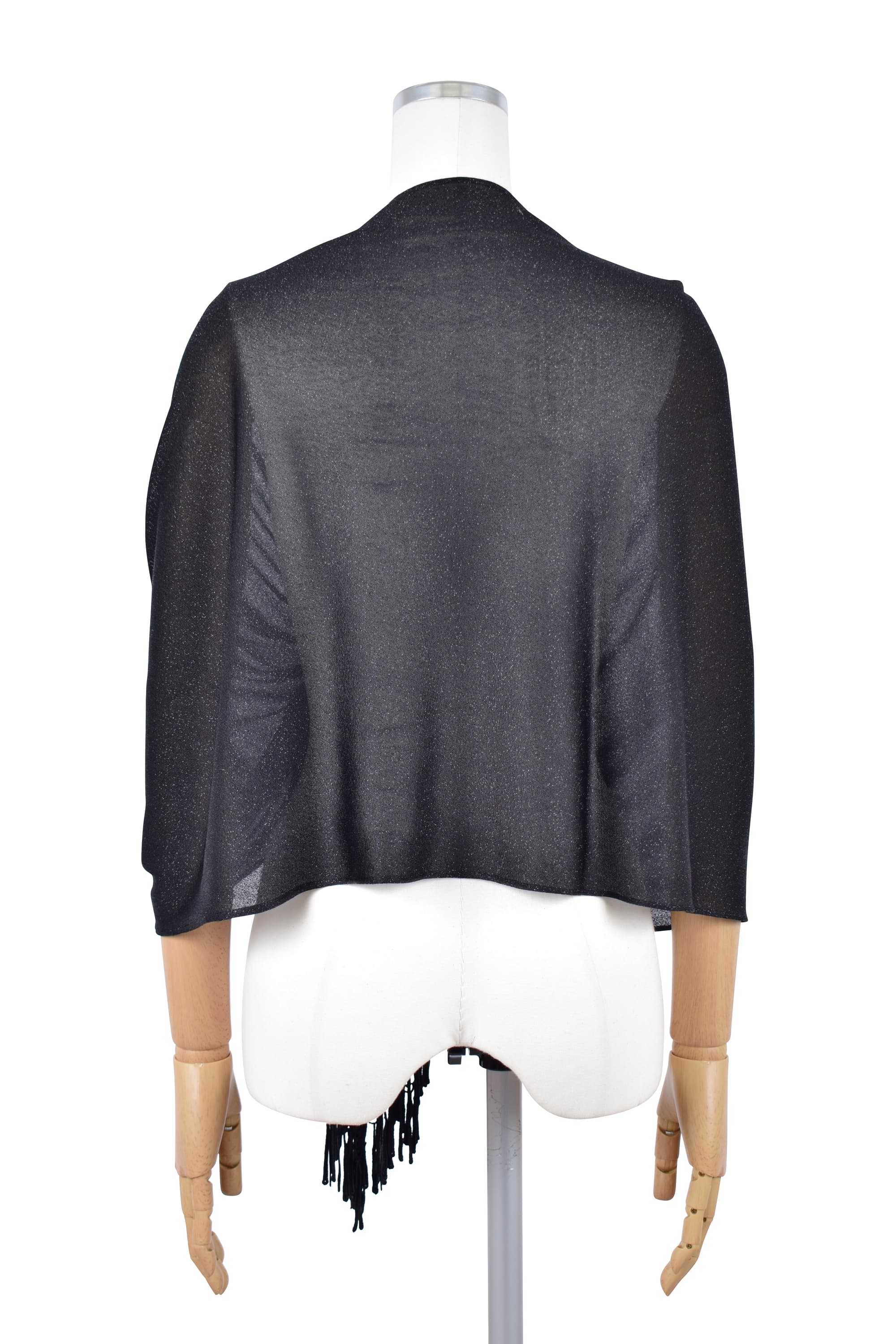 シアーラメ&times;パール留め具ブラックショール