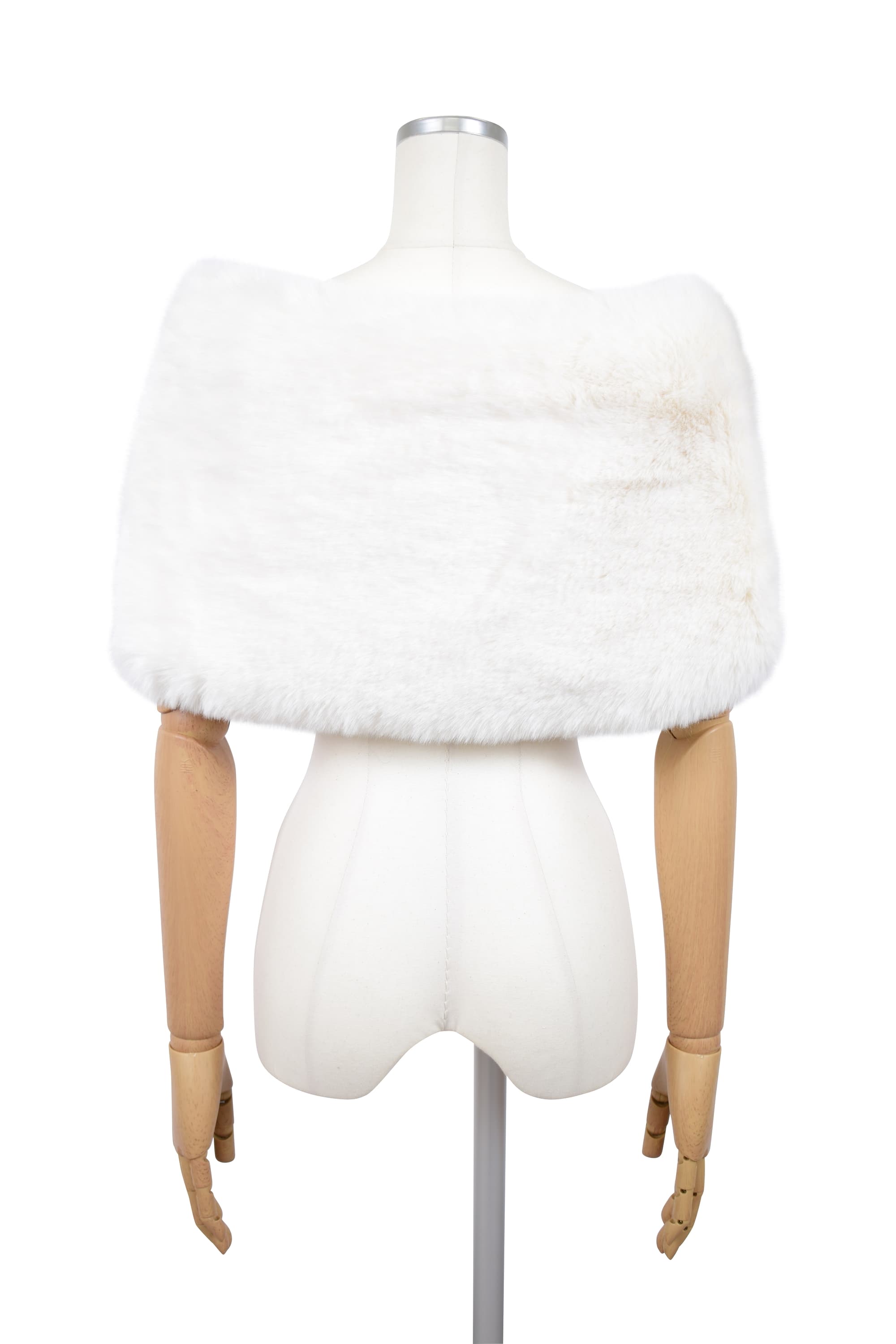 ループ付きフェイクファーオフホワイトショール