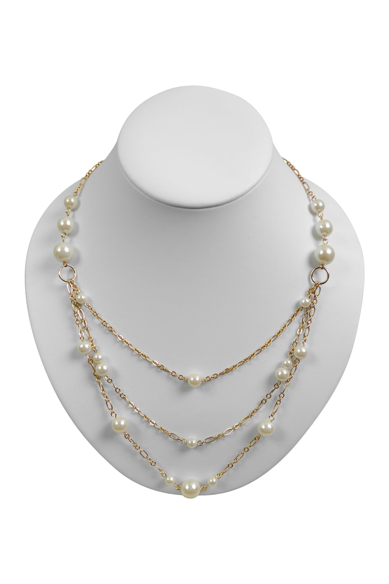 華奢ゴールドパールネックレス