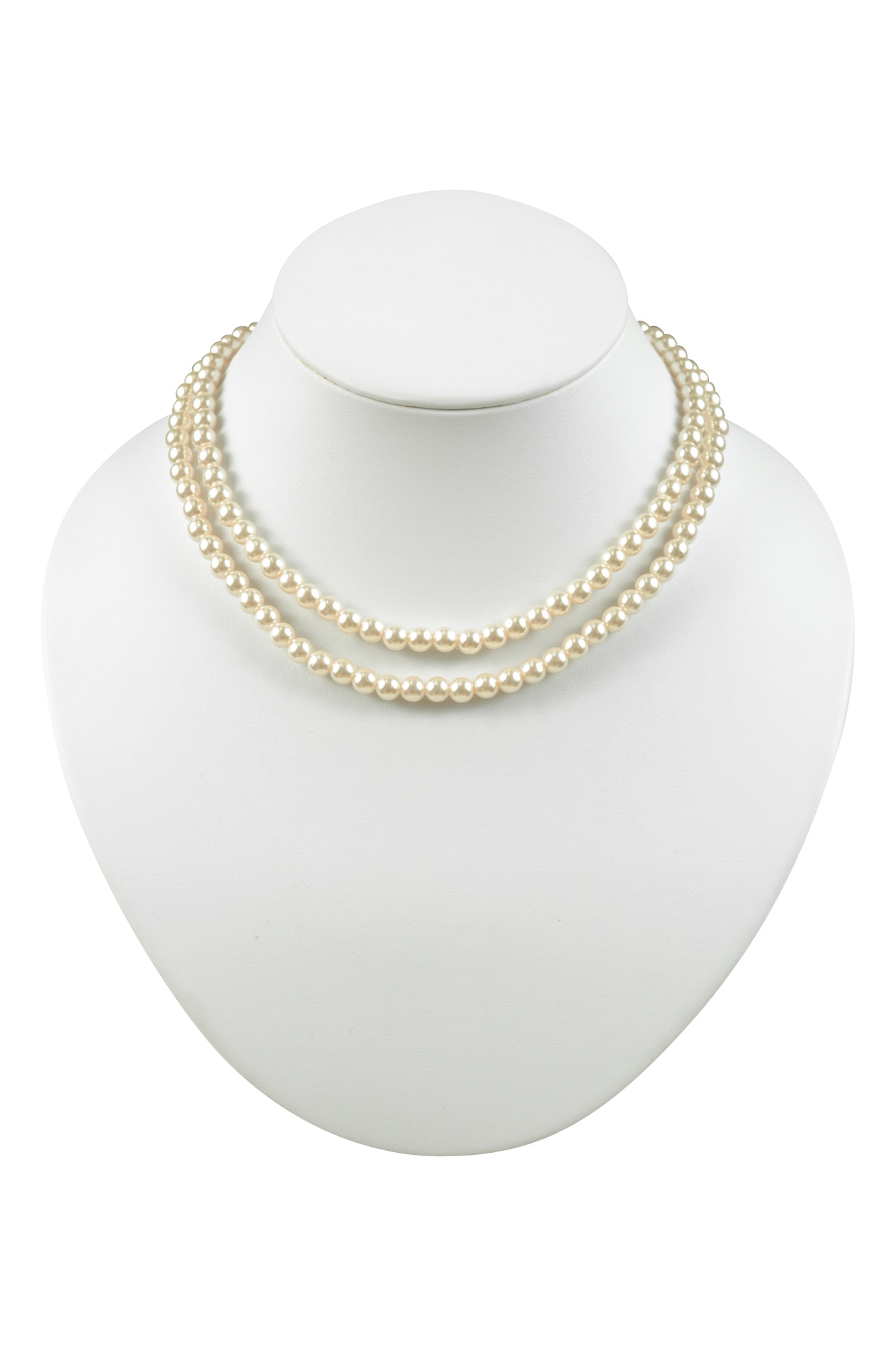 シンプル2連ショートパールネックレス