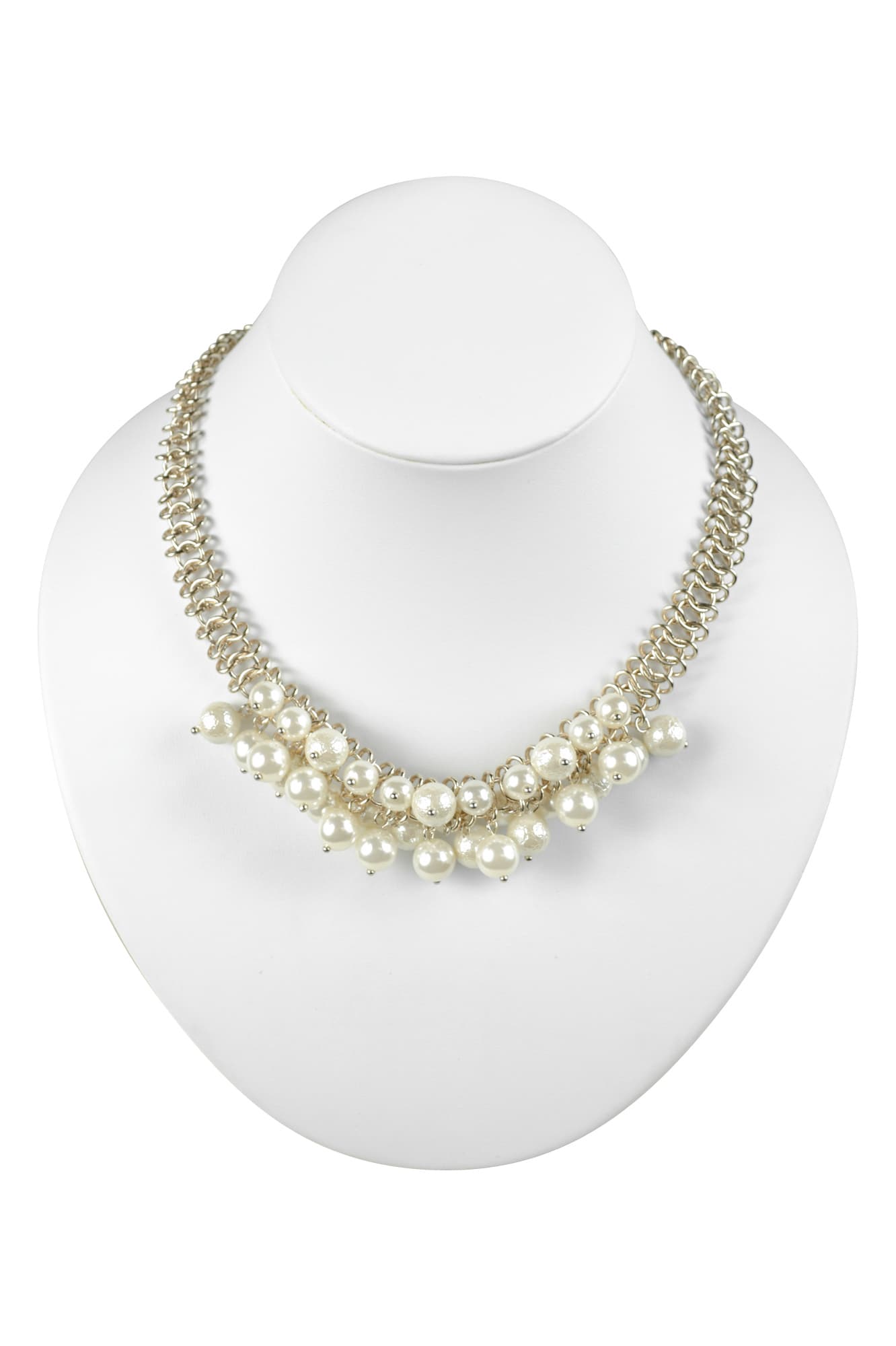 ラダーチェーンコットンパールネックレス