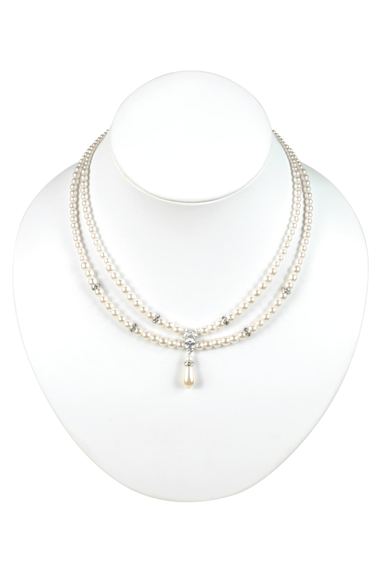 小粒パール2連華奢ネックレス