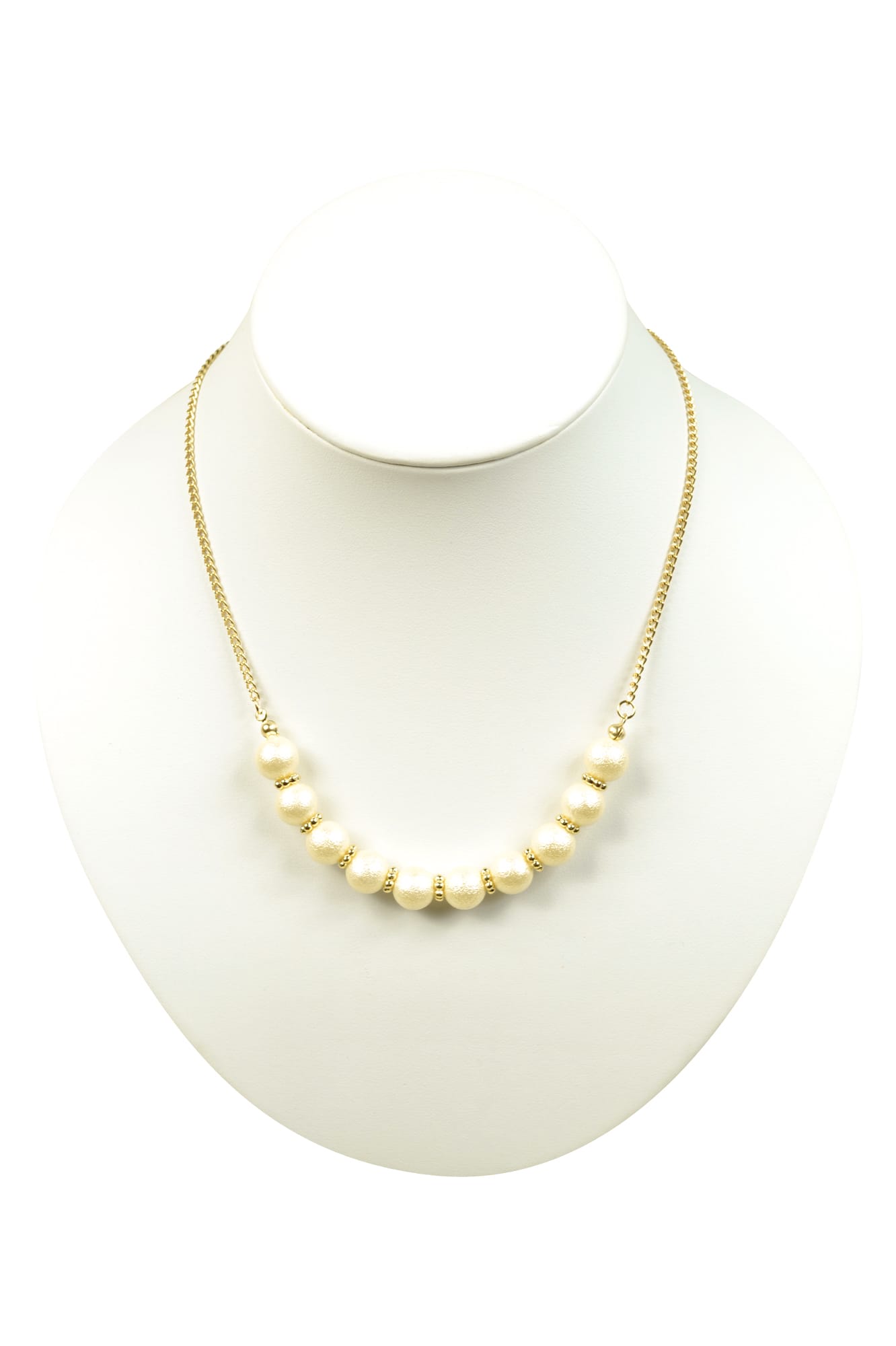 コットンパールショートネックレス