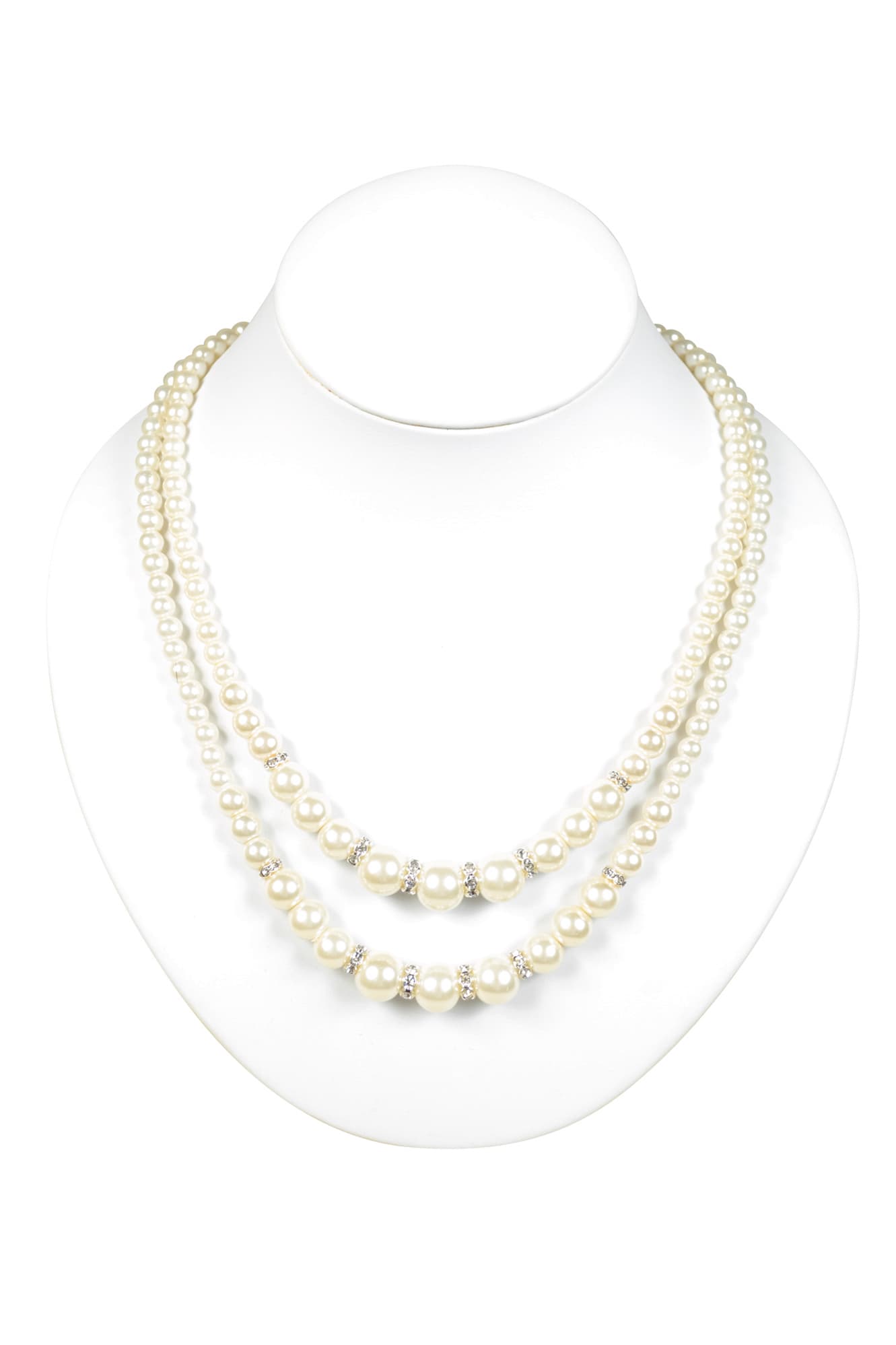 シンプルエレガントパール2連ネックレス