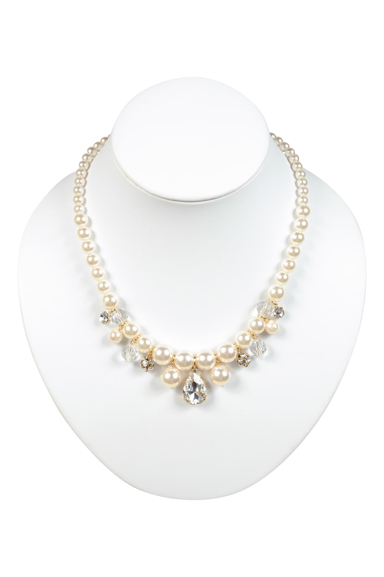 大粒クリスタルゴージャスパールネックレス