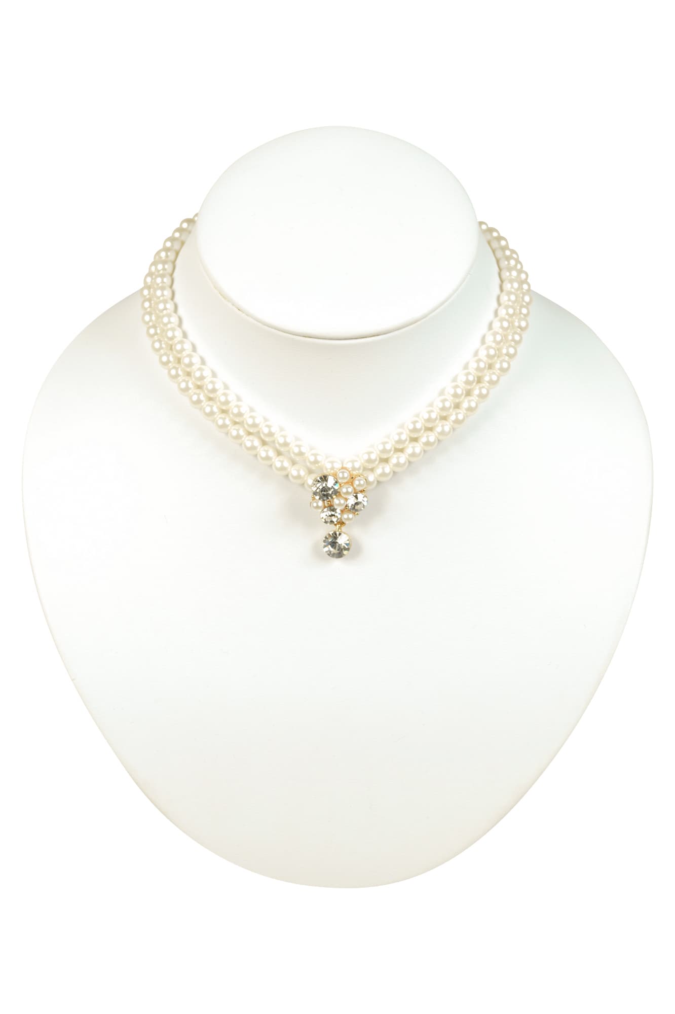 ブローチモチーフ2連ゴールドネックレス