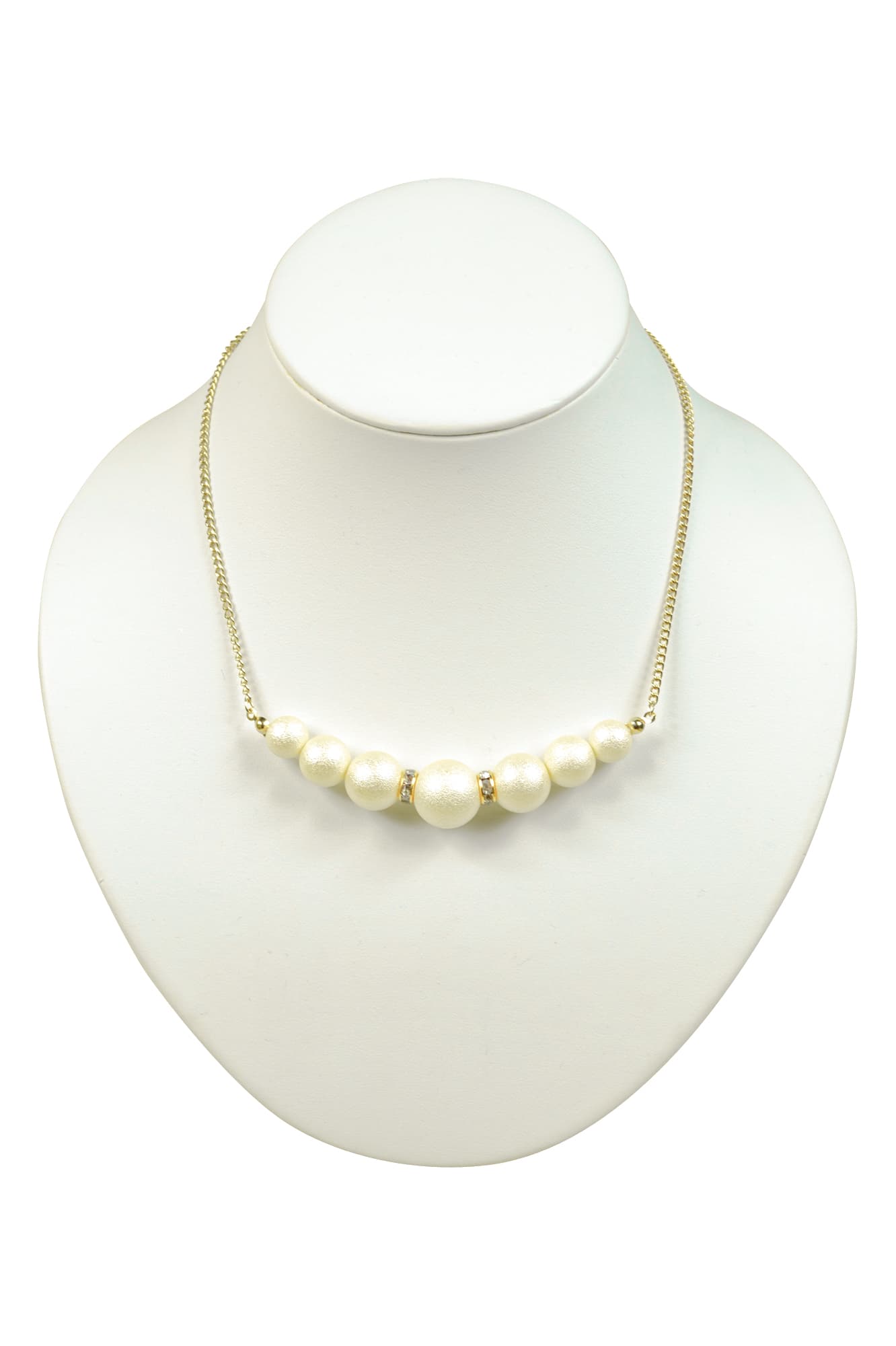 コットンパールグラデーションネックレス