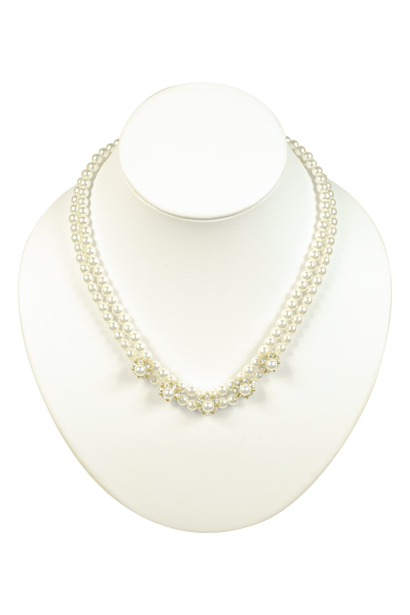 5つ花2連ゴールドネックレス