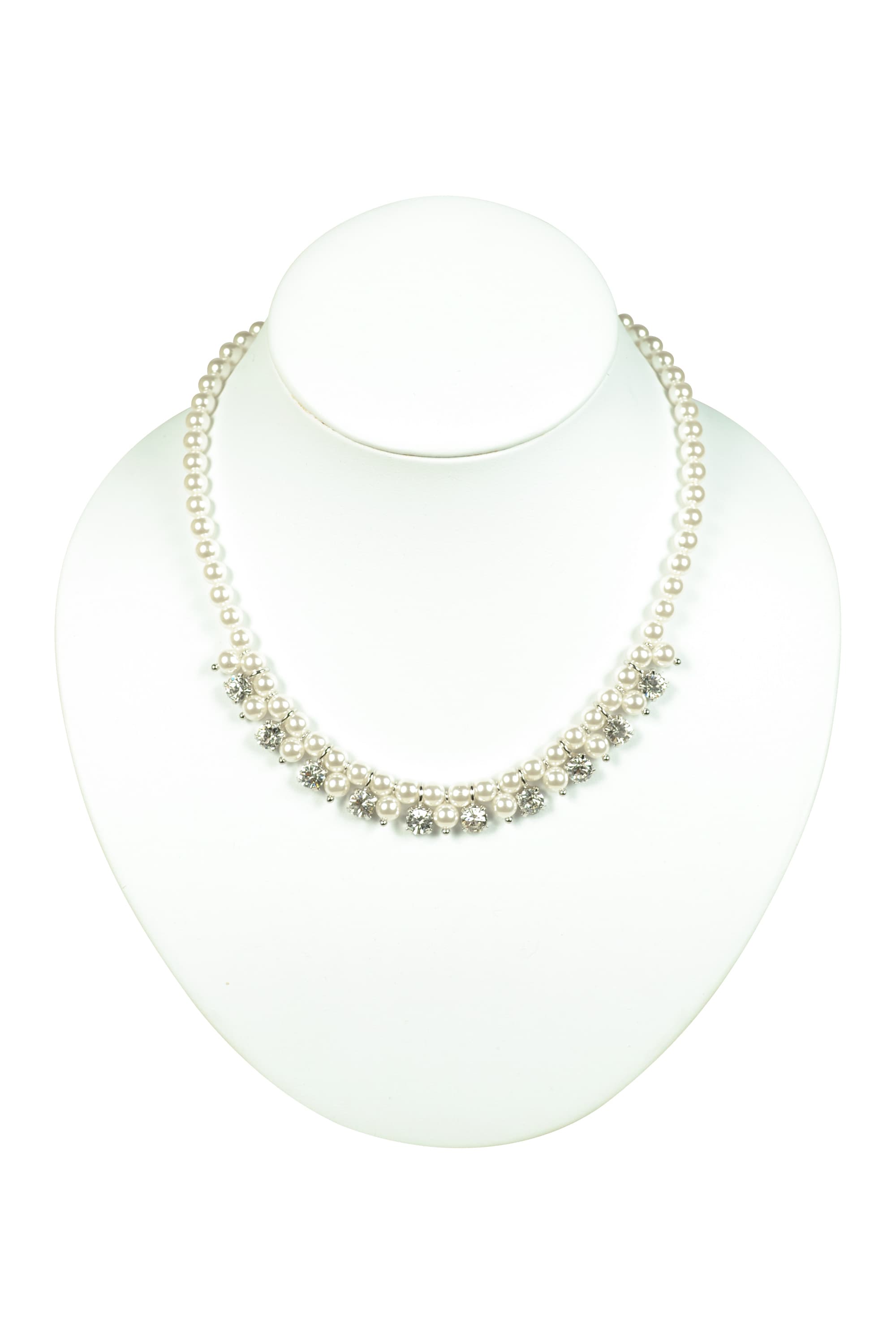 一連クリスタルシルバーネックレス