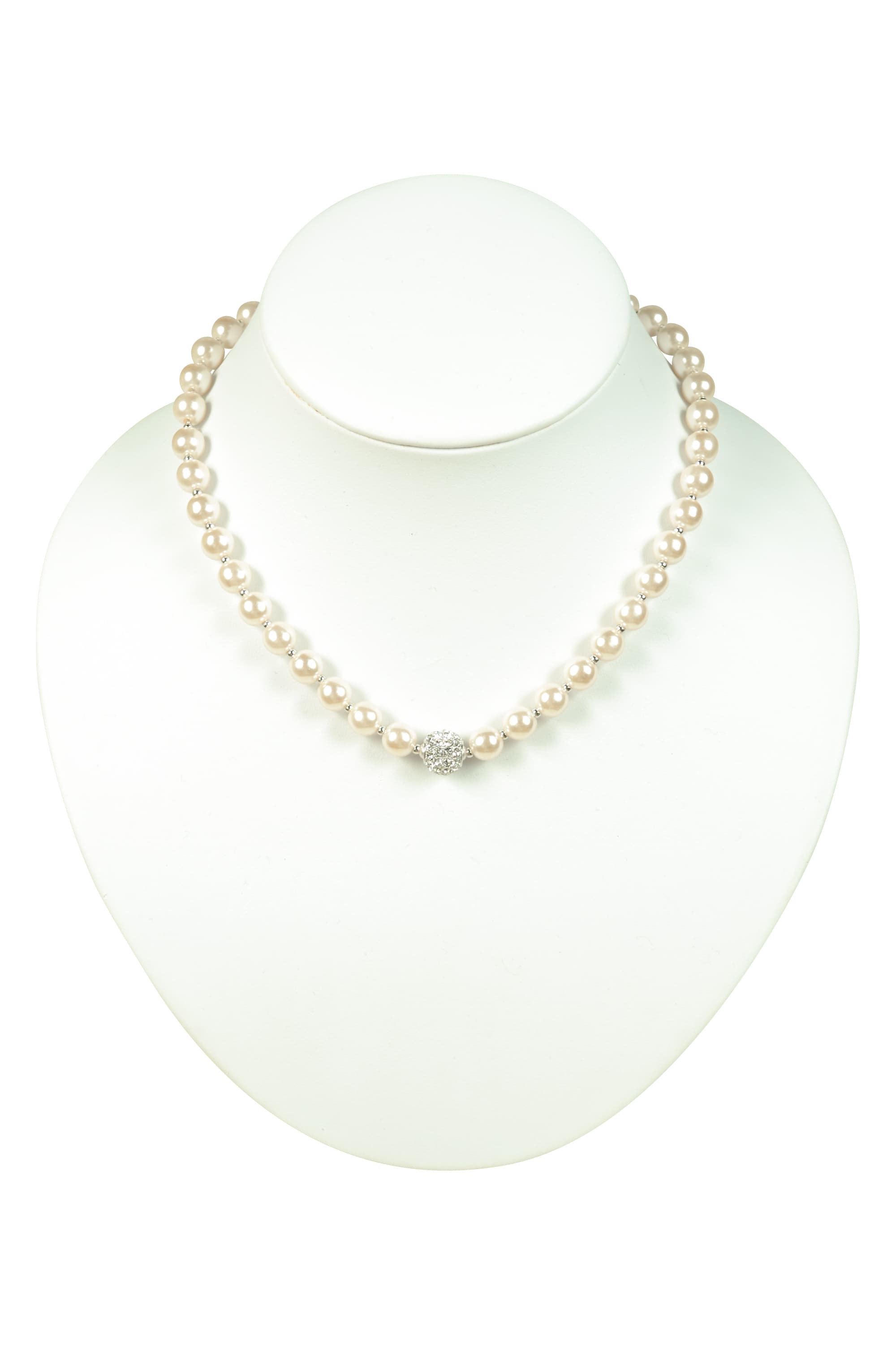 ピンクベージュパールネックレス