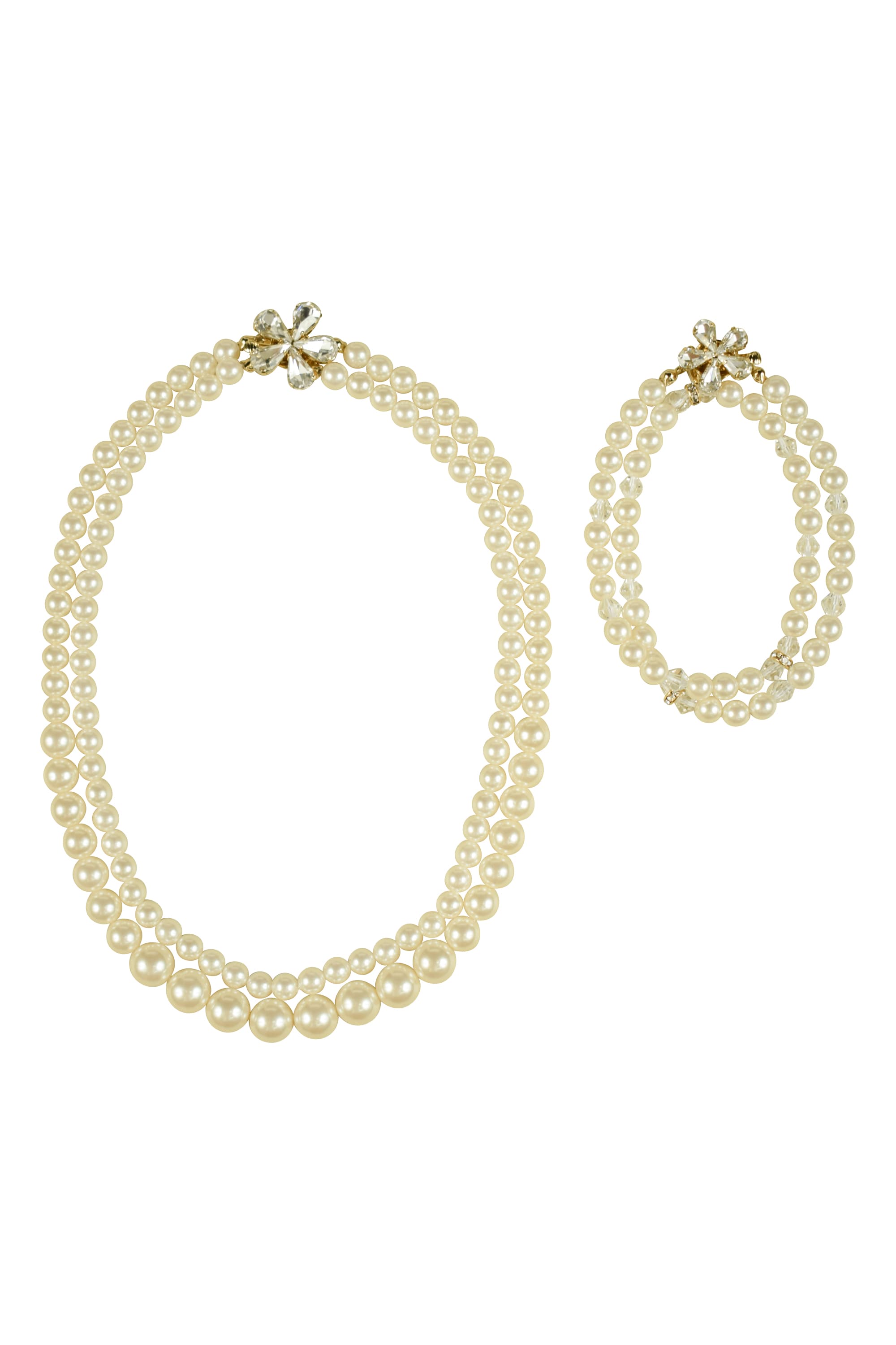 2wayフラワーモチーフパールネックレス