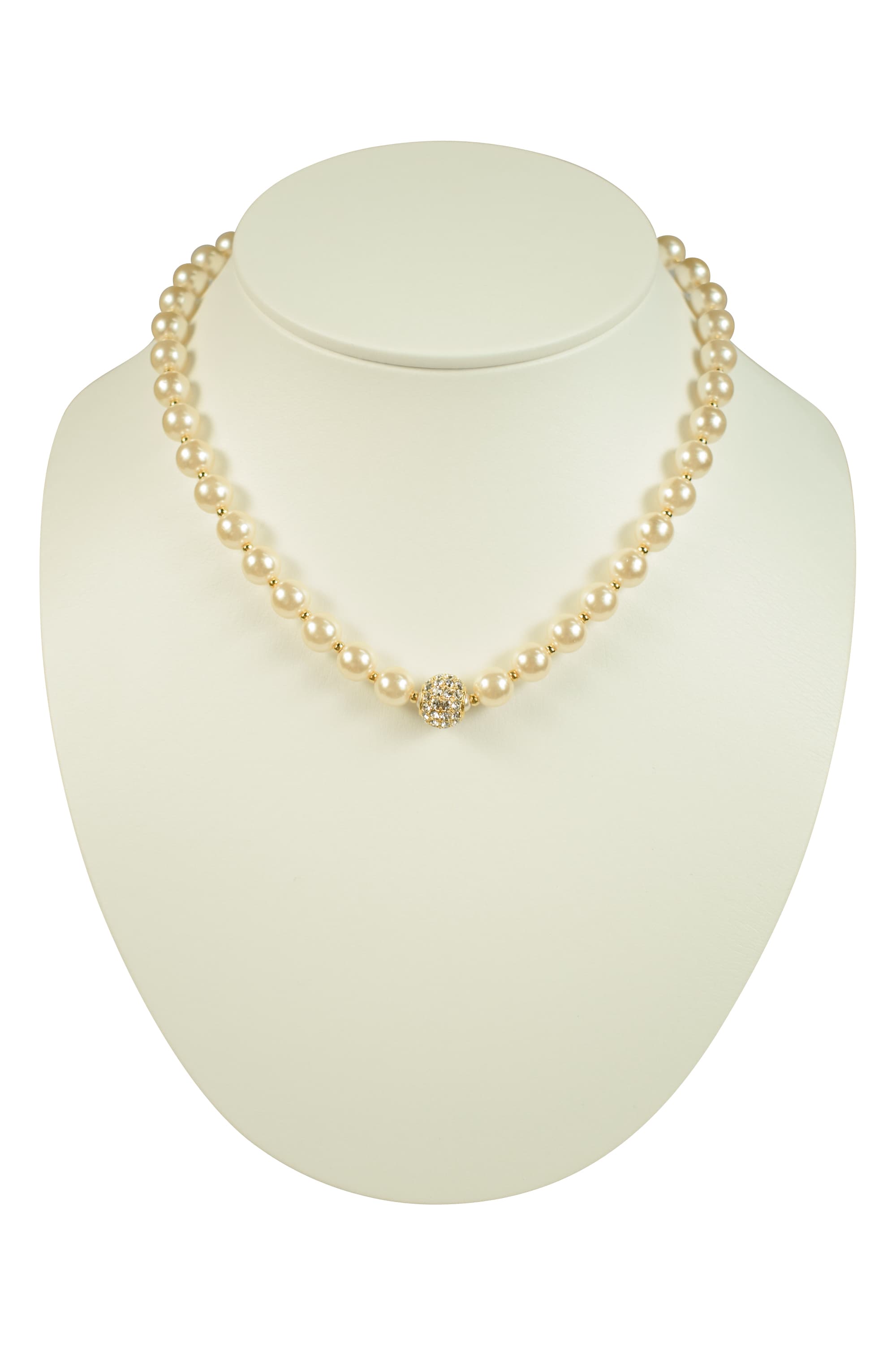 ピンクベージュゴールドパールネックレス