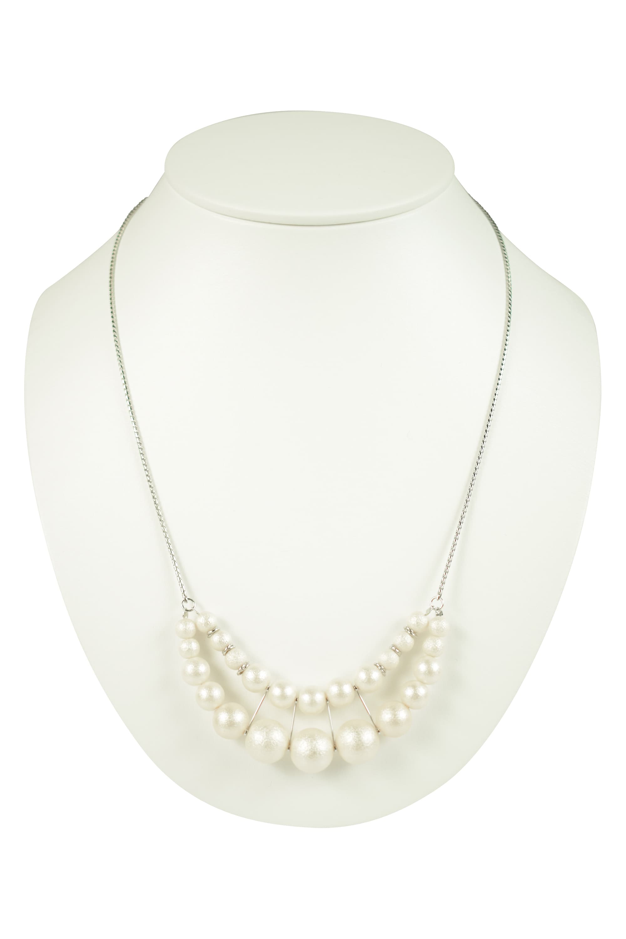 ダブルパールシルバーネックレス